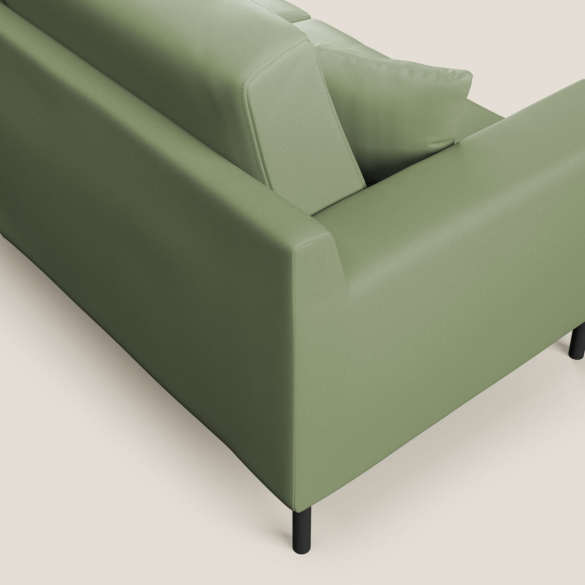 Uranio divano moderno lineare in Ecopelle impermeabile T04 verde - divitt.sbs