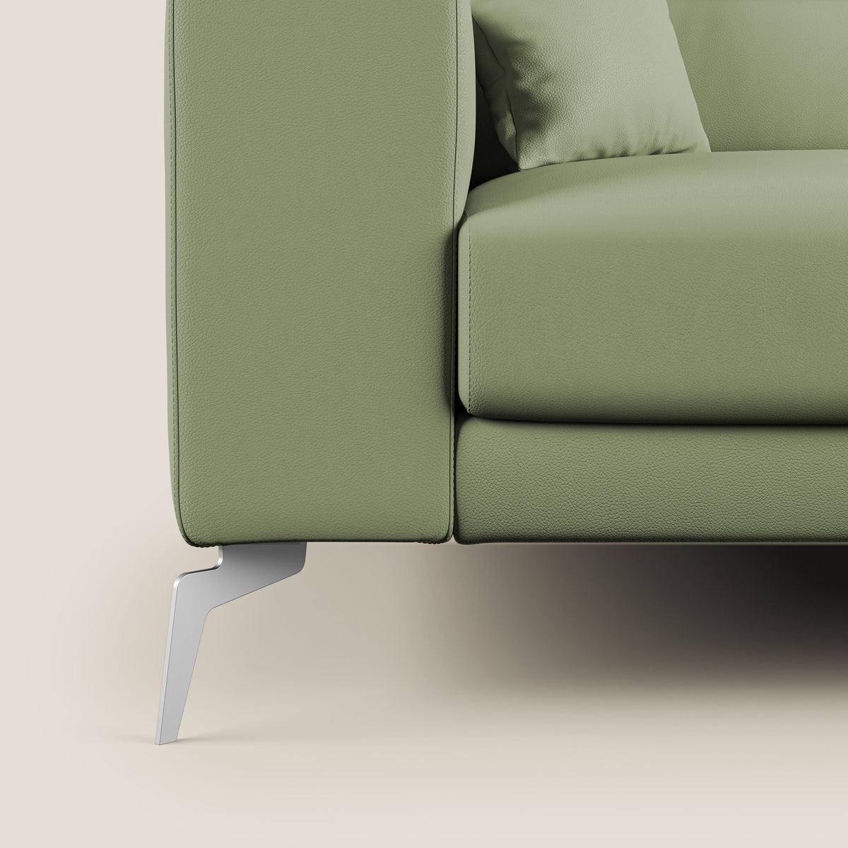 Blade Divano moderno con poggiatesta reclinabili in Ecopelle T04 verde - divitt.sbs