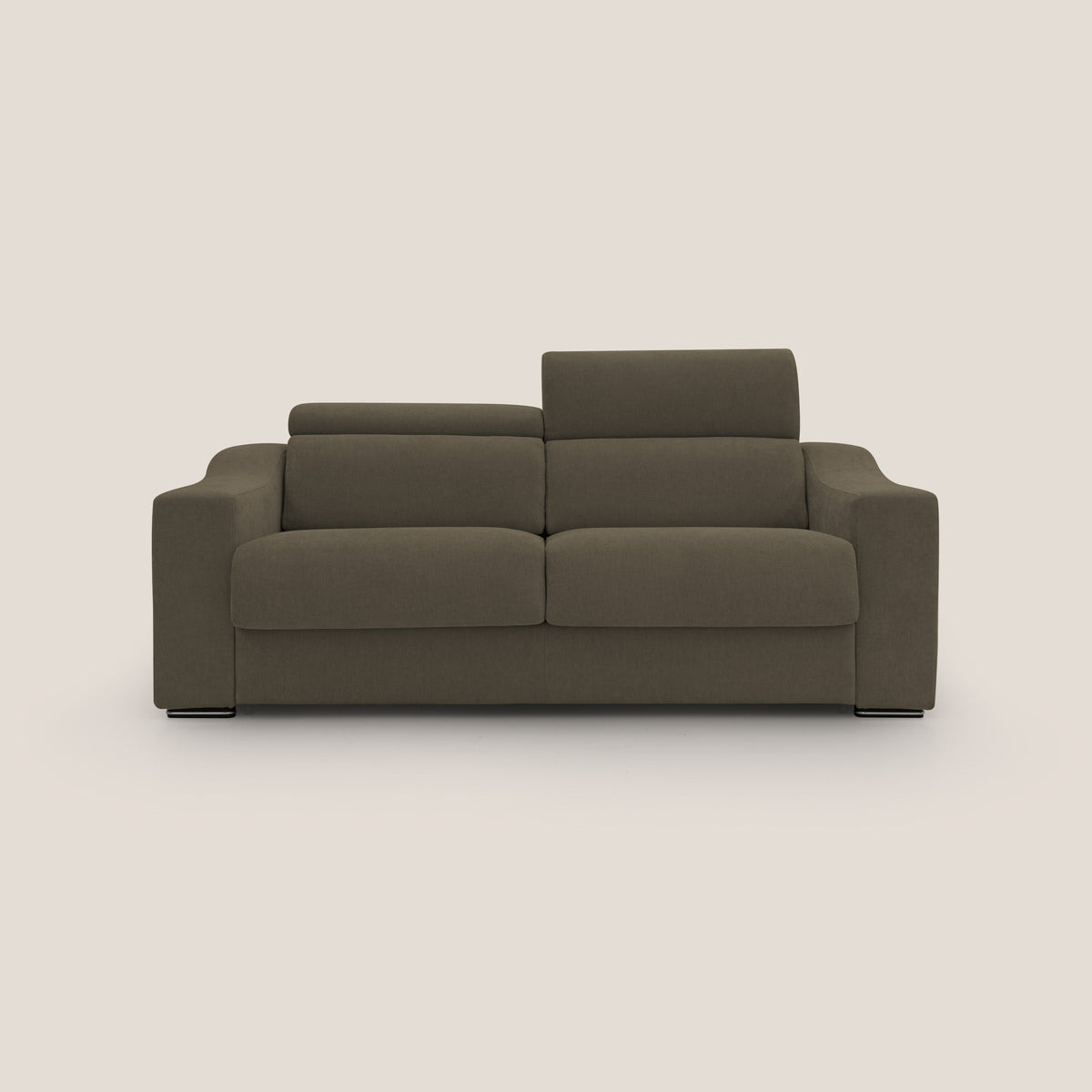 Bomber divano letto matrimoniale con poggiatesta in tessuto impermeabile T14 marrone - divitt.sbs