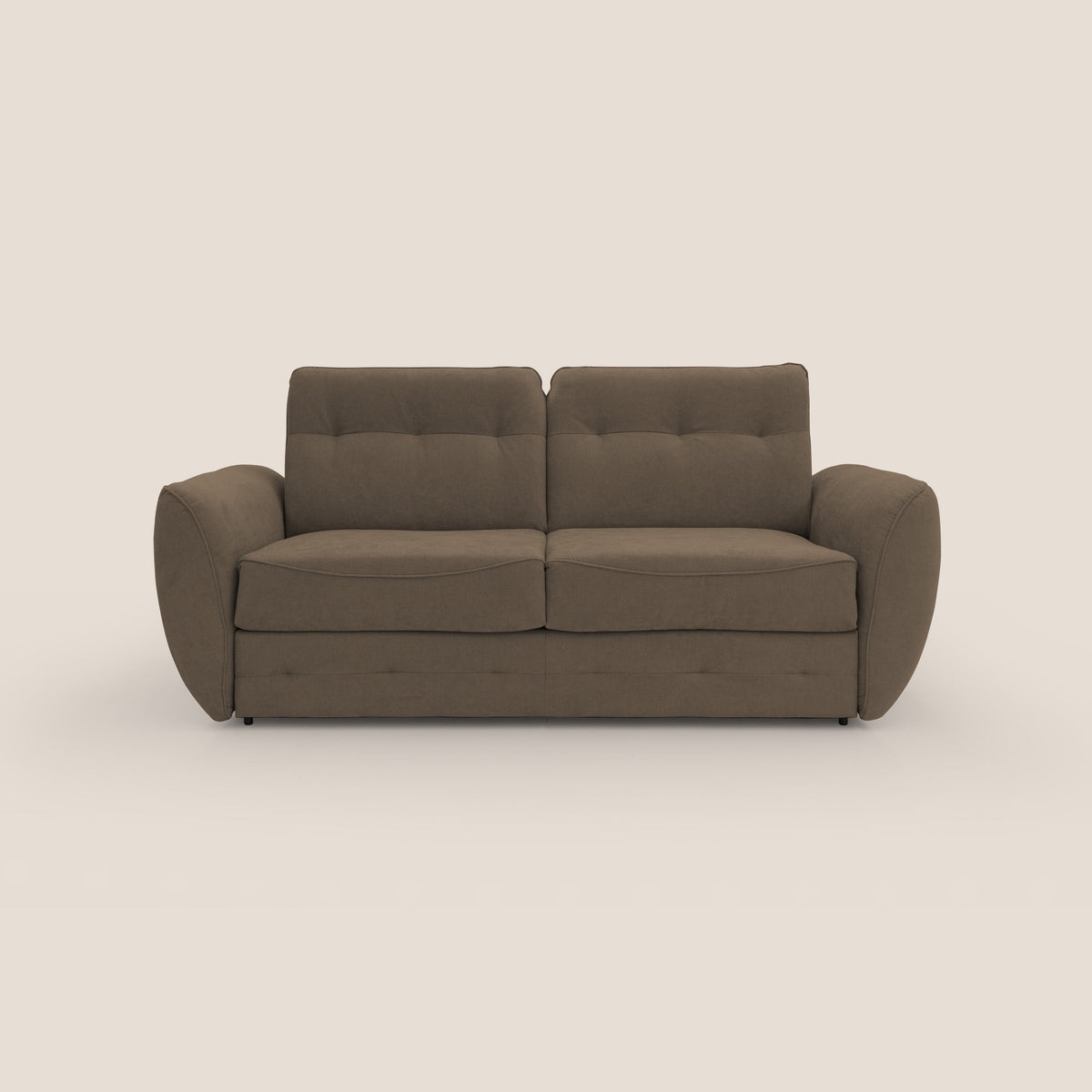 Zeus Divano letto scandinavo con schienale alto in tessuto impermeabile T02 marrone - divitt.sbs