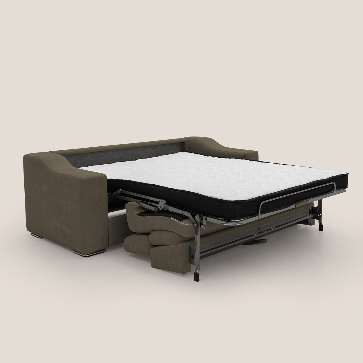 Bomber divano letto matrimoniale con poggiatesta in tessuto impermeabile T14 marrone - divitt.sbs