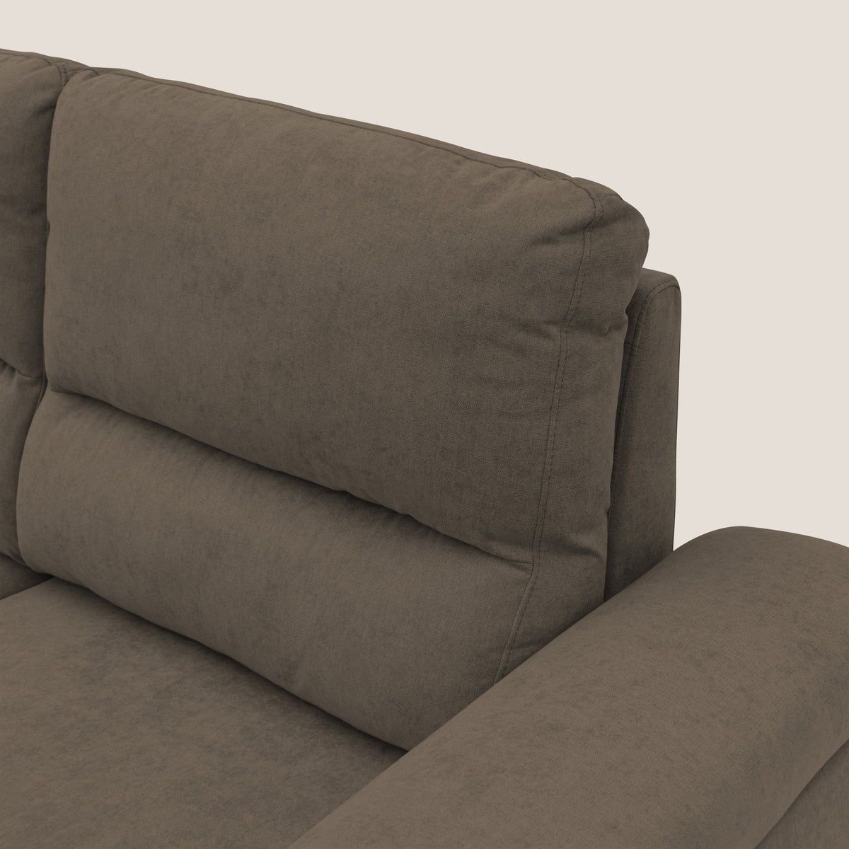 Minerva divano con pouf estraibile poggiapiedi in tessuto morbido impermeabile T02 marrone - divitt.sbs