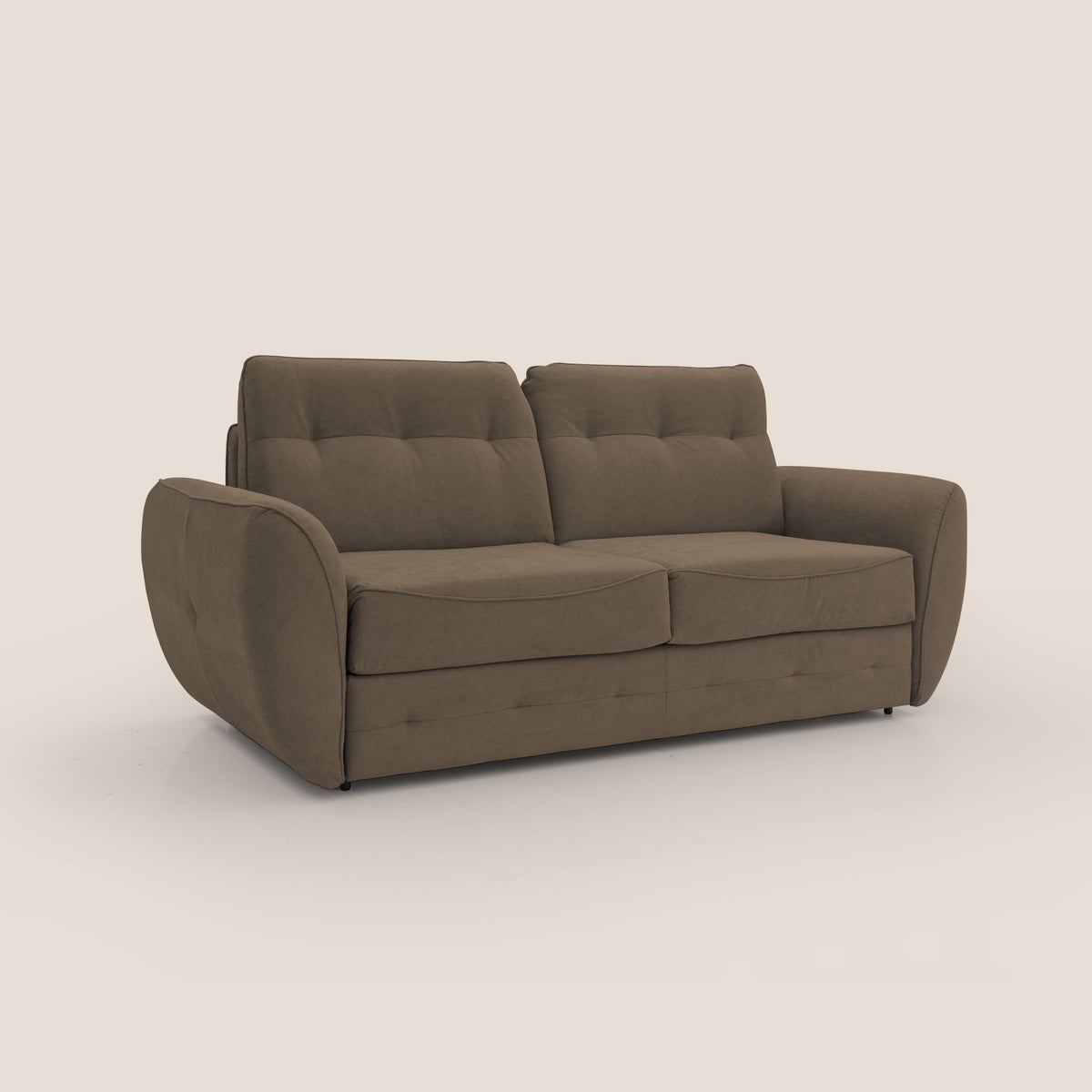 Zeus Divano letto scandinavo con schienale alto in tessuto impermeabile T02 marrone - divitt.sbs