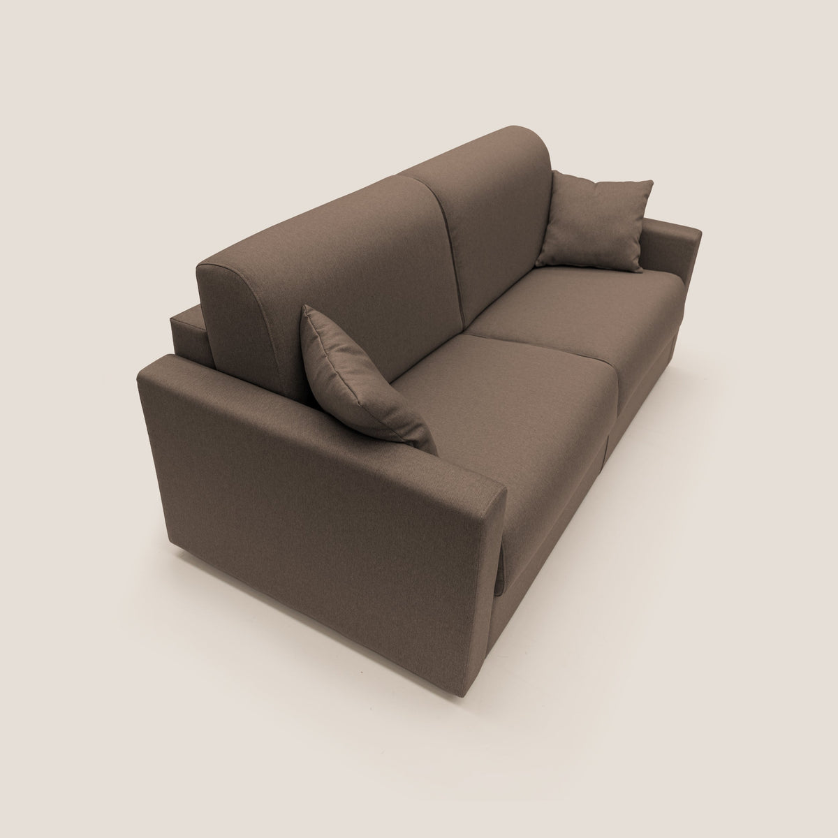 Chris Divano letto matrimoniale in tessuto impermeabile T13 marrone - divitt.sbs