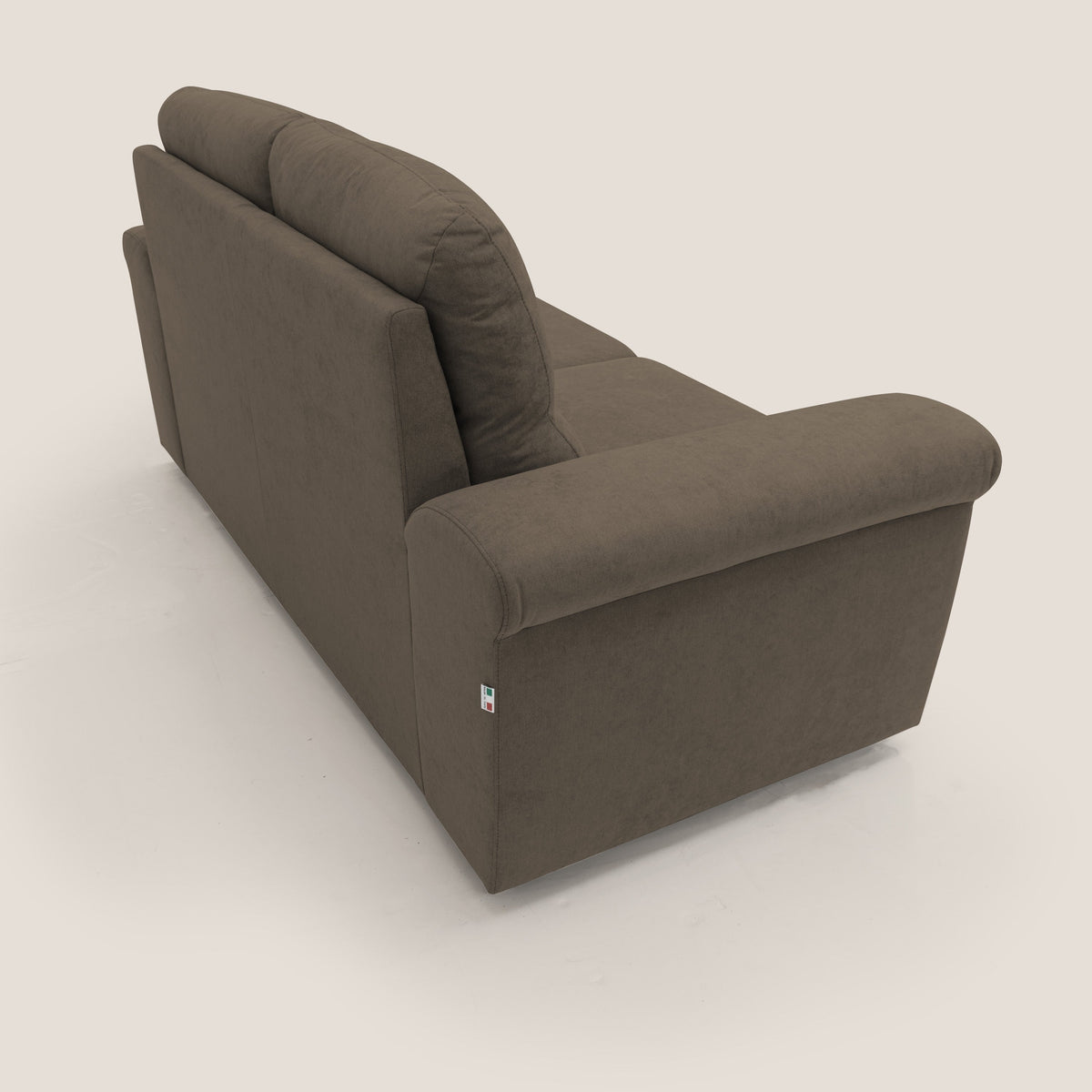 Minerva divano con pouf estraibile poggiapiedi in tessuto morbido impermeabile T02 marrone - divitt.sbs