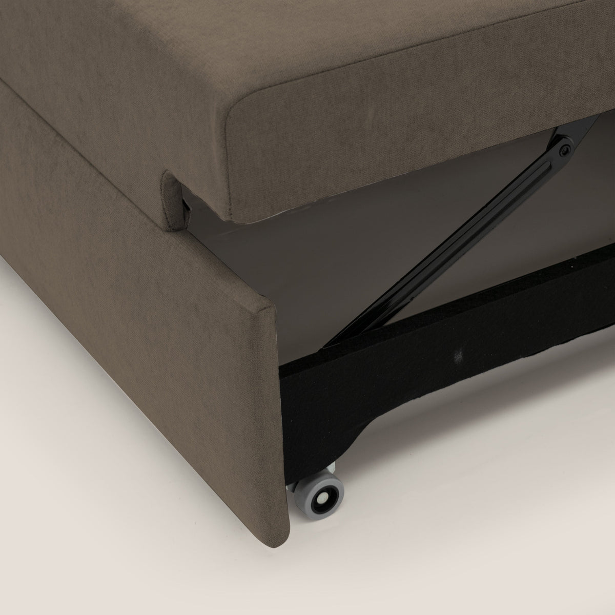 Minerva divano con pouf estraibile poggiapiedi in tessuto morbido impermeabile T02 marrone - divitt.sbs
