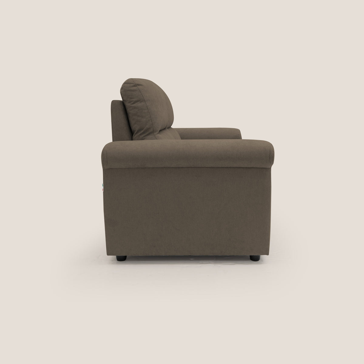 Minerva divano con pouf estraibile poggiapiedi in tessuto morbido impermeabile T02 marrone - divitt.sbs