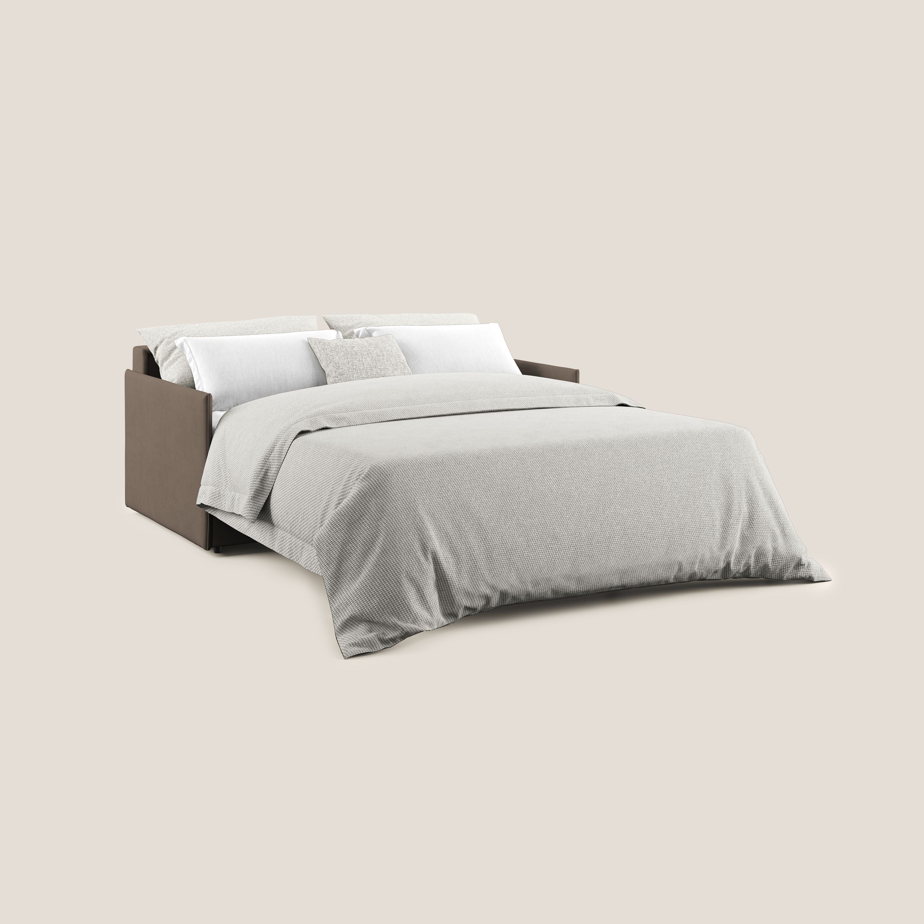 Evans Divano letto in morbido tessuto impermeabile T02 marrone - divitt.sbs