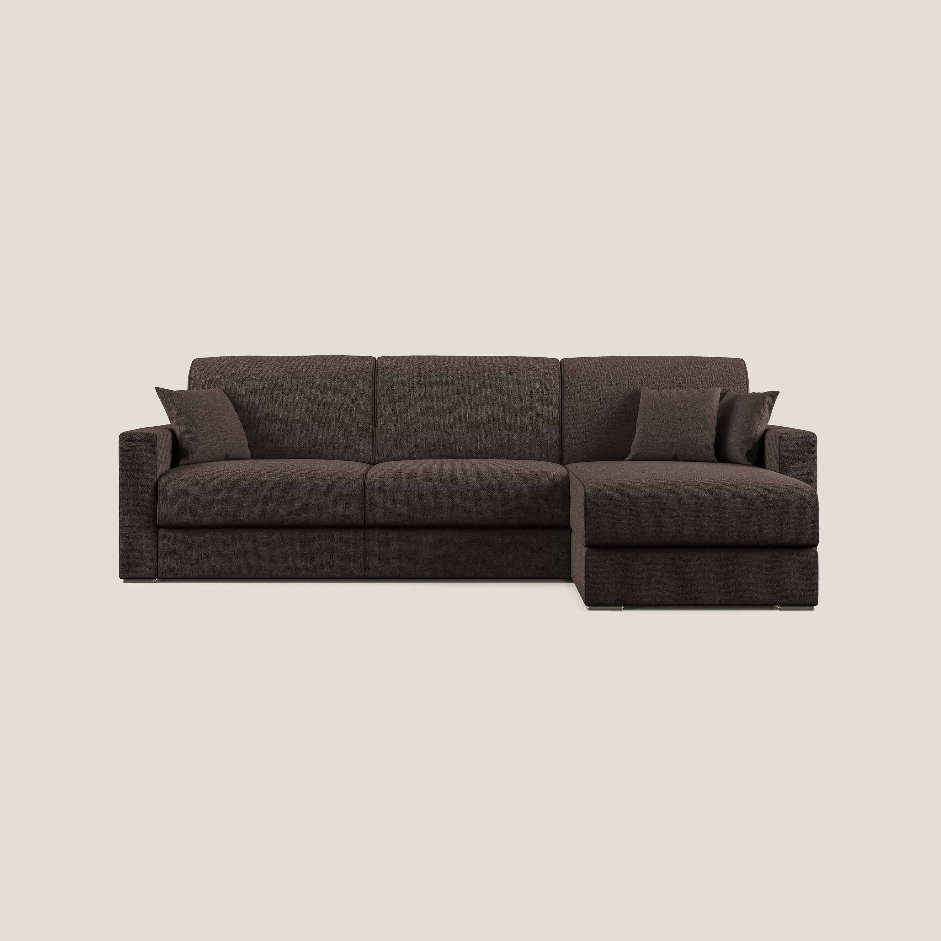 Best Divano letto angolare con penisola in tessuto smacchiabile QuickClean T08 marrone - divitt.sbs