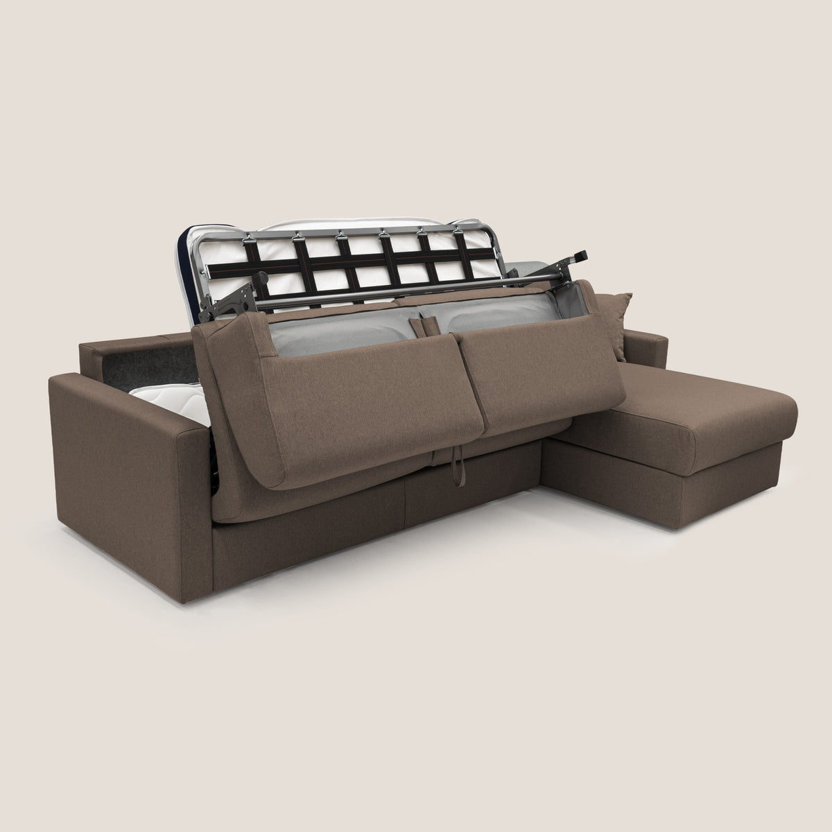 Chris Divano letto angolare 5 posti in tessuto impermeabile T13 marrone - divitt.sbs