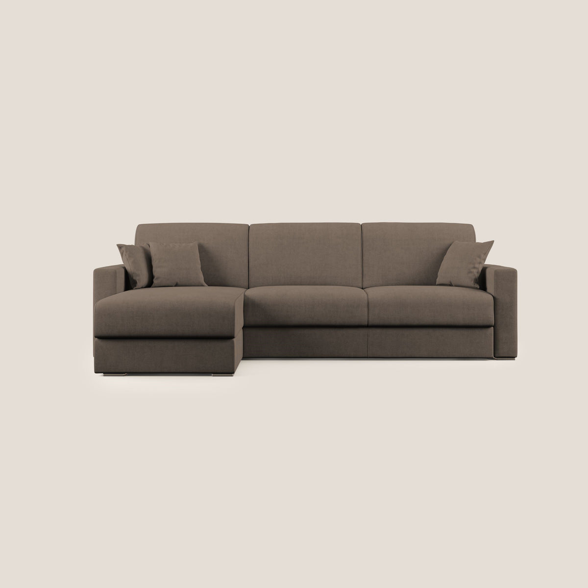 Best Divano letto angolare in tessuto impermeabile T02 marrone - divitt.sbs