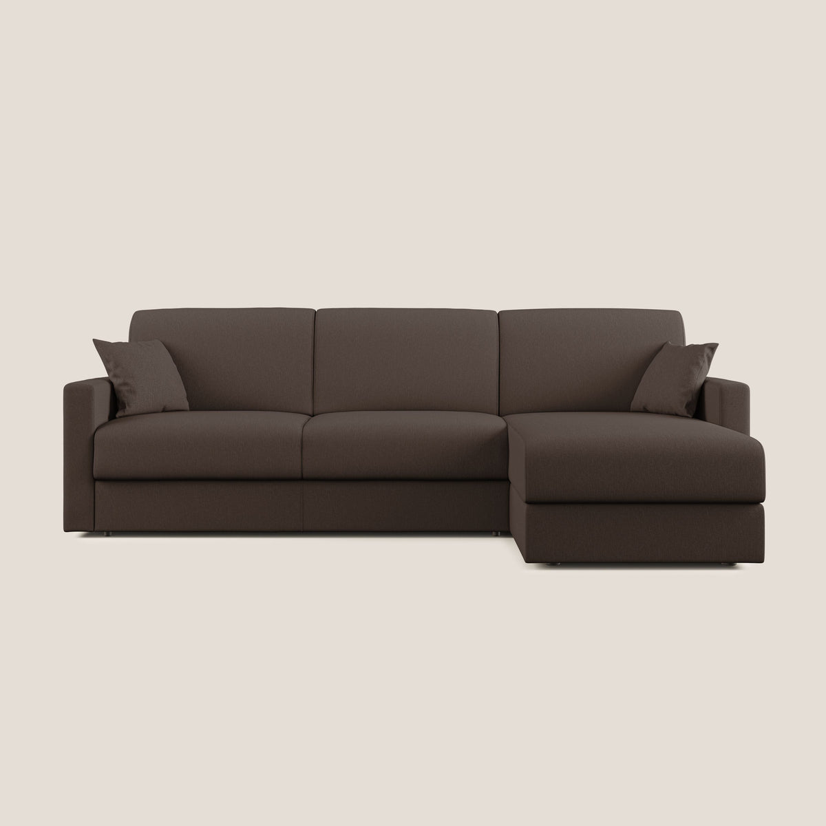 Chris Divano letto angolare 5 posti in tessuto impermeabile T13 marrone - divitt.sbs