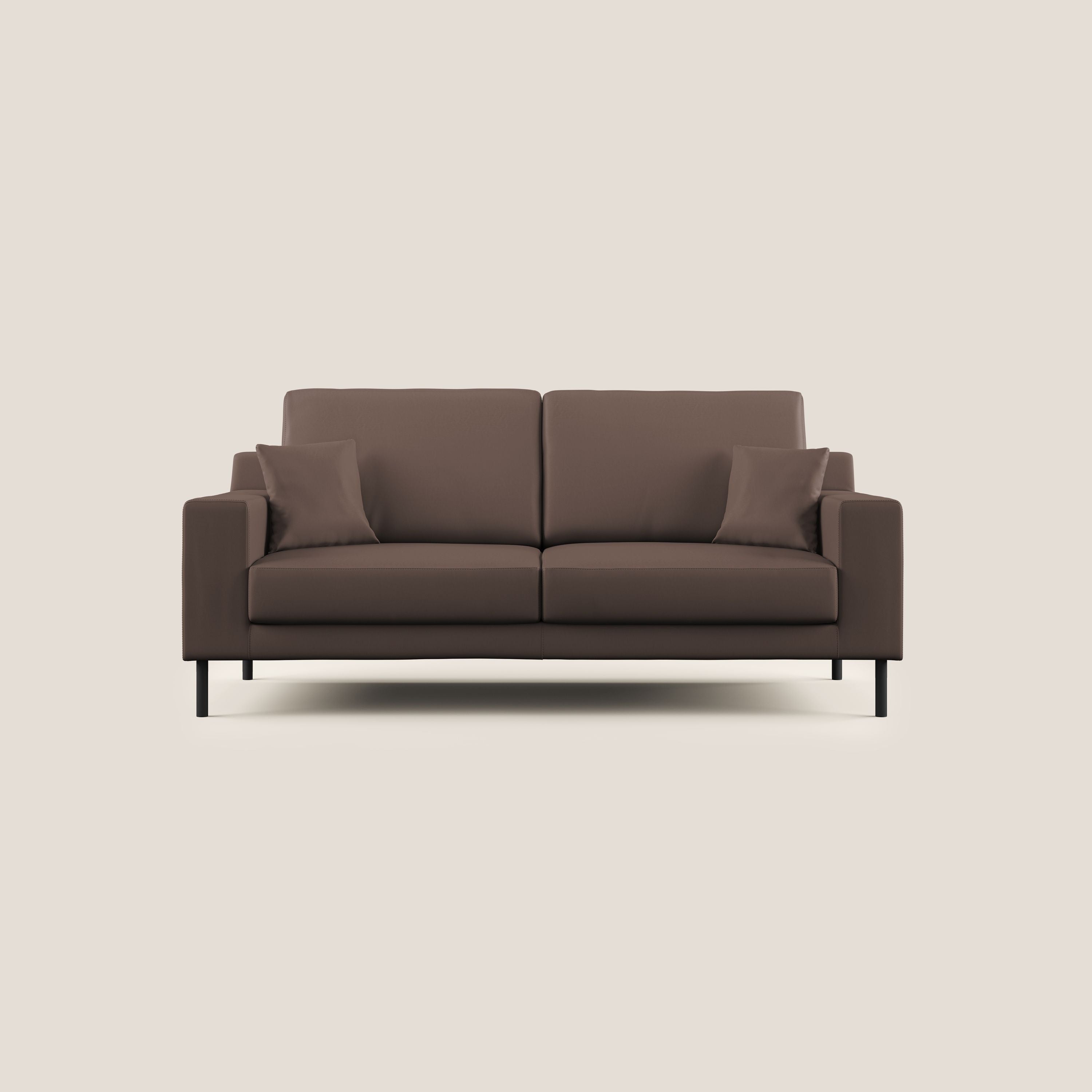 Uranio divano moderno lineare in Ecopelle impermeabile T04 marrone - divitt.sbs