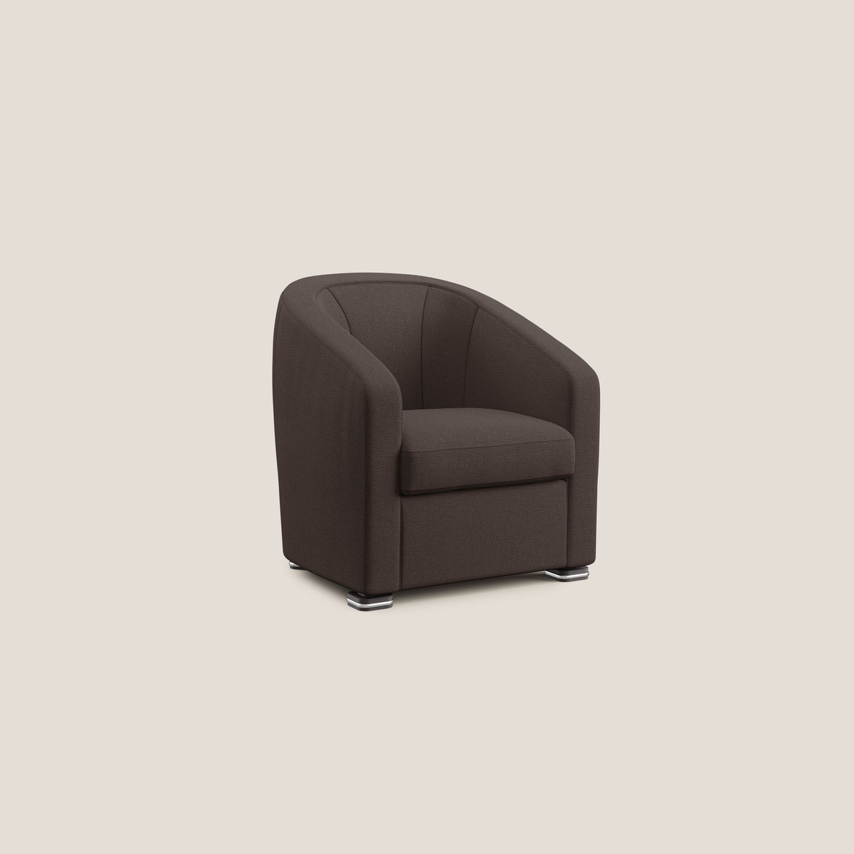 Cloe Poltroncina in tessuto smacchiabile con acqua QuickClean T08 marrone - divitt.sbs