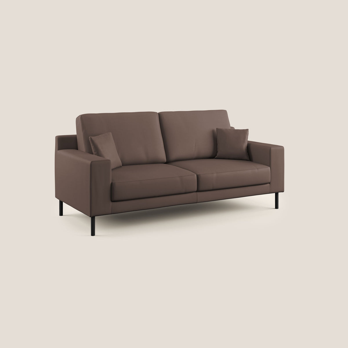 Uranio divano moderno lineare in Ecopelle impermeabile T04 marrone - divitt.sbs