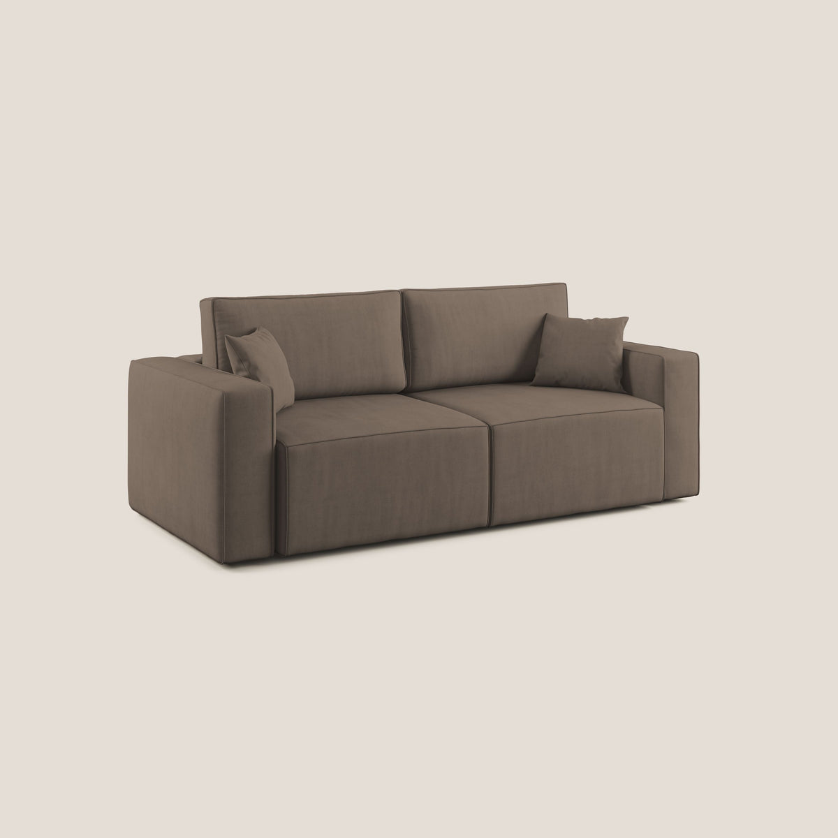 Morfeo divano con sedute estraibili in morbido tessuto impermeabile T02 marrone - divitt.sbs