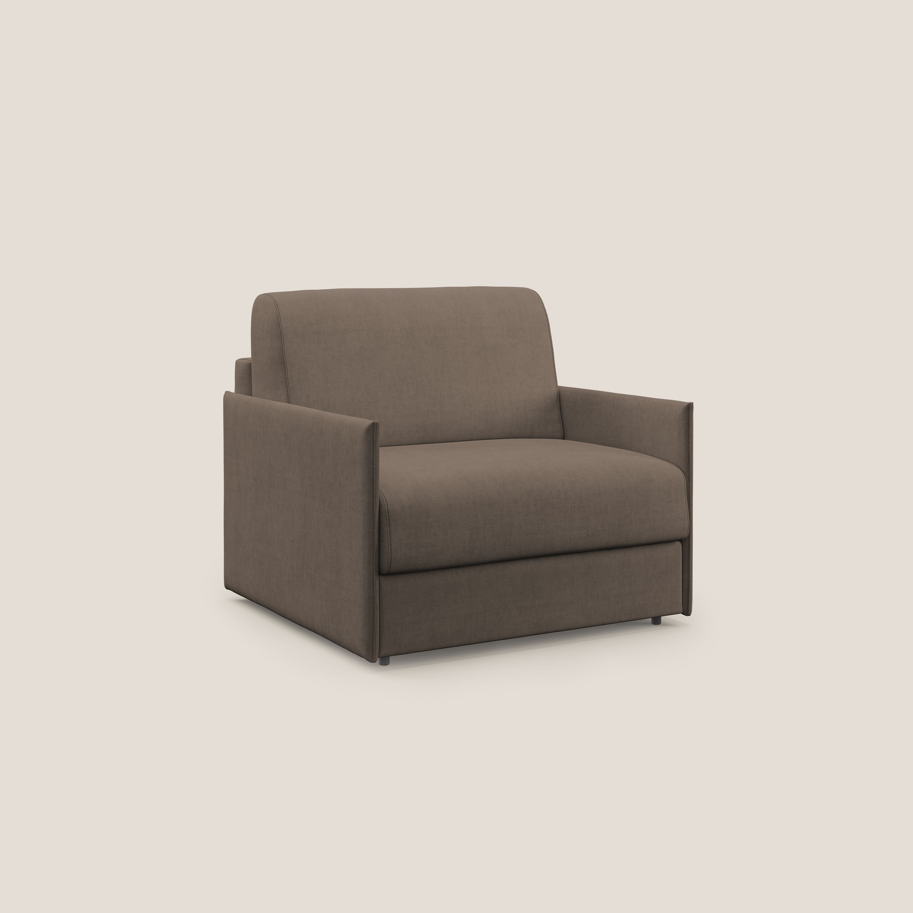 Evans poltrona letto in morbido tessuto impermeabile T02 marrone - divitt.sbs