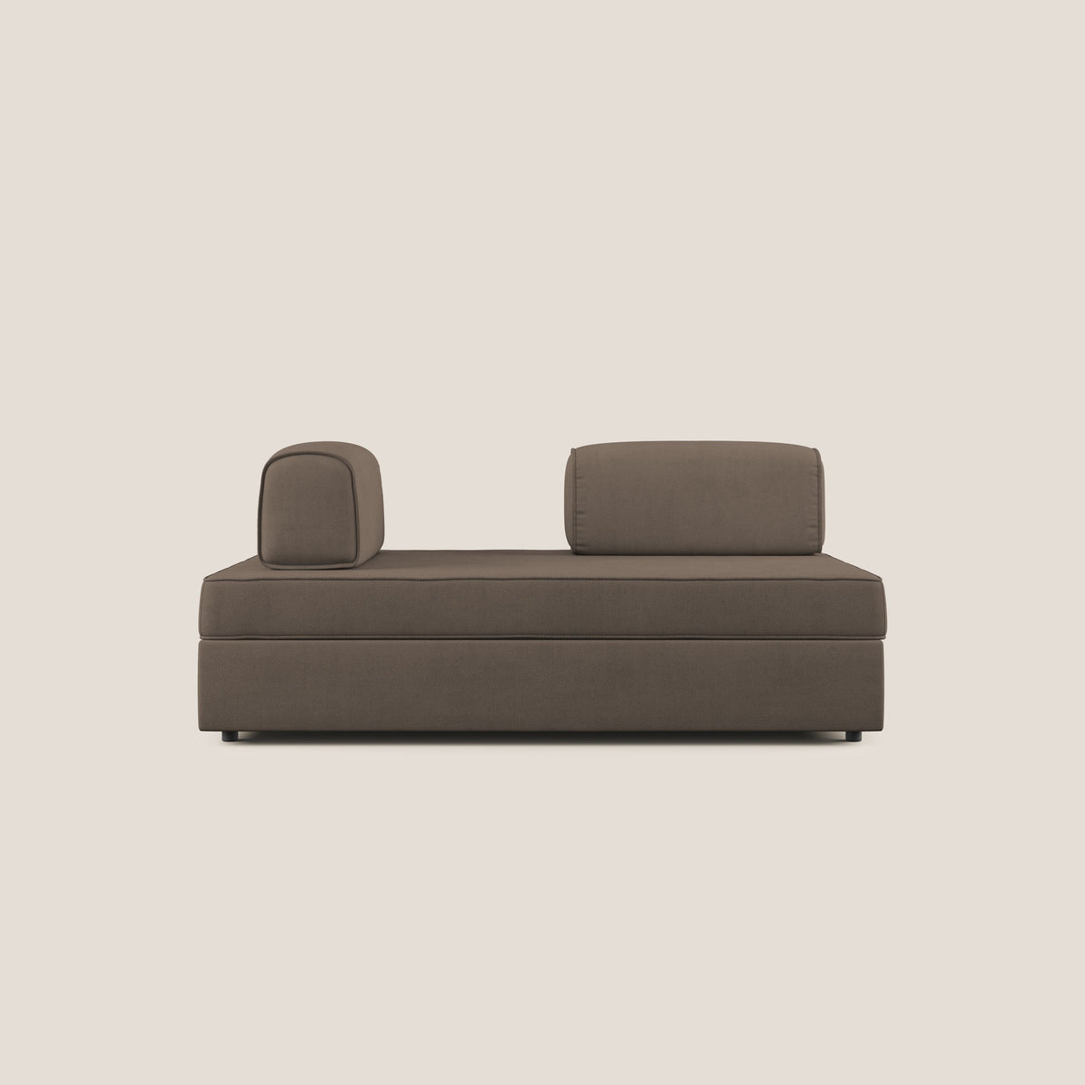 Liberty divano con pouf estraibile e schienali movibili in tessuto morbido impermeabile T02 marrone - divitt.sbs