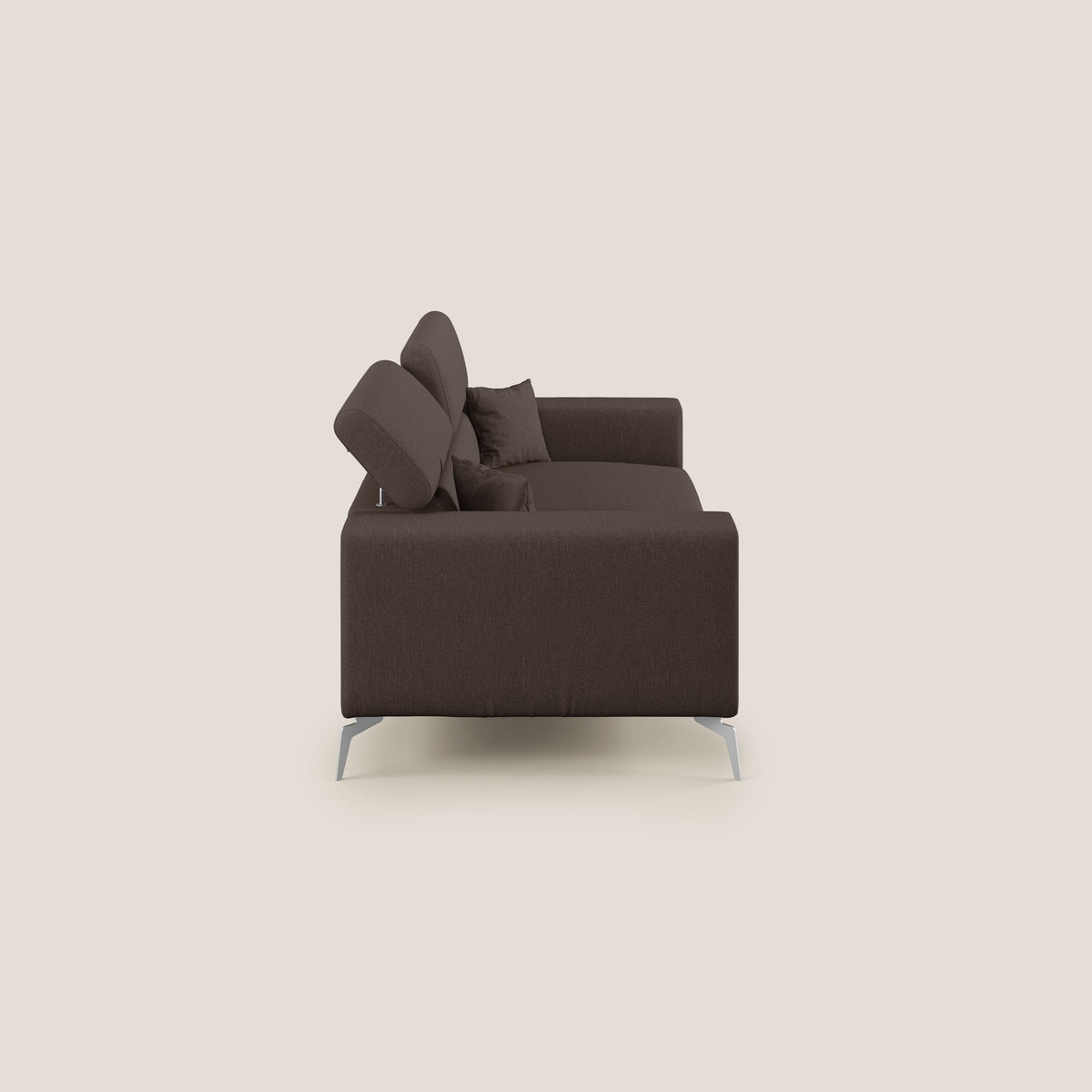 Blade Divano con poggiatesta reclinabili in tessuto impermeabile misto cotone T13 marrone - divitt.sbs