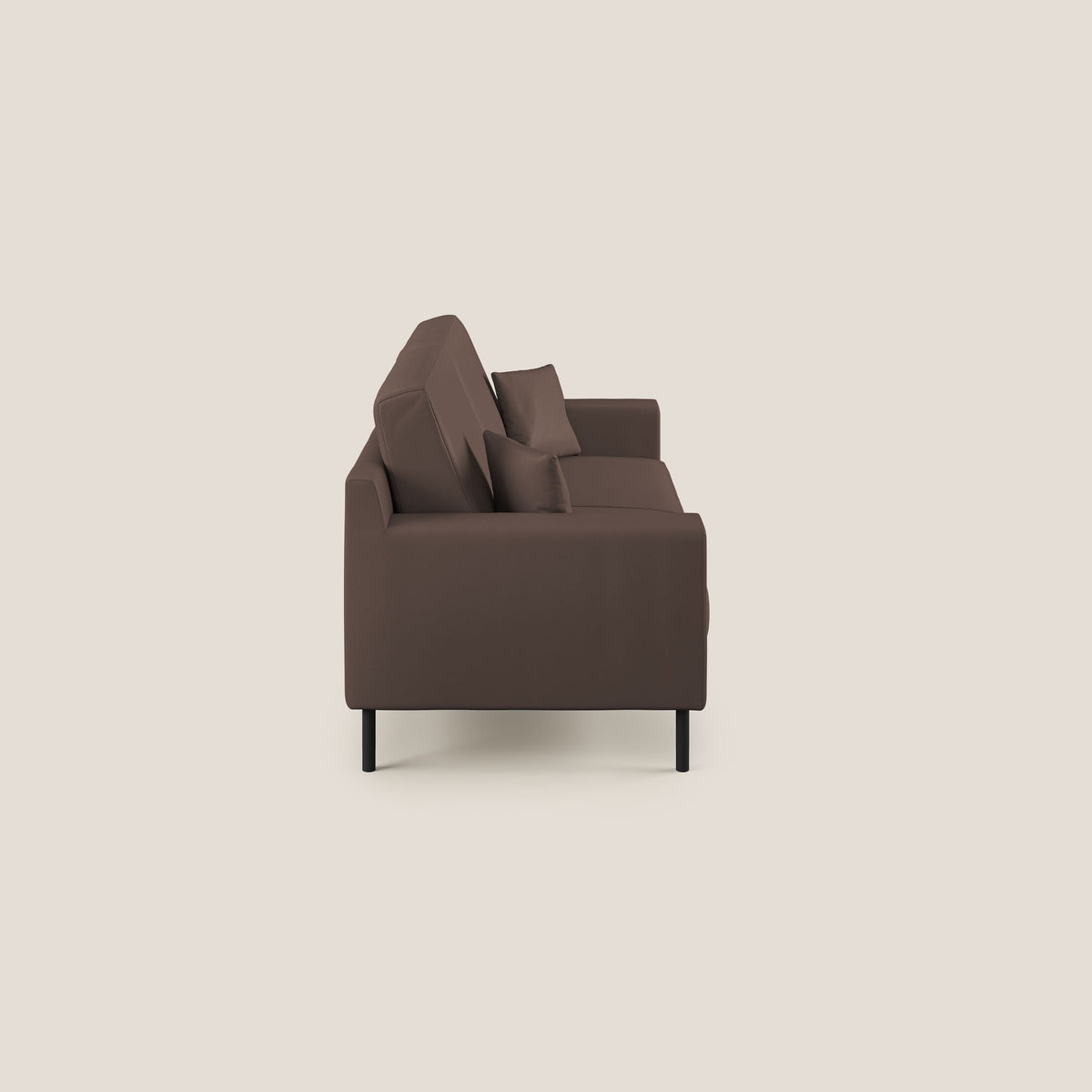 Uranio divano moderno lineare in Ecopelle impermeabile T04 marrone - divitt.sbs
