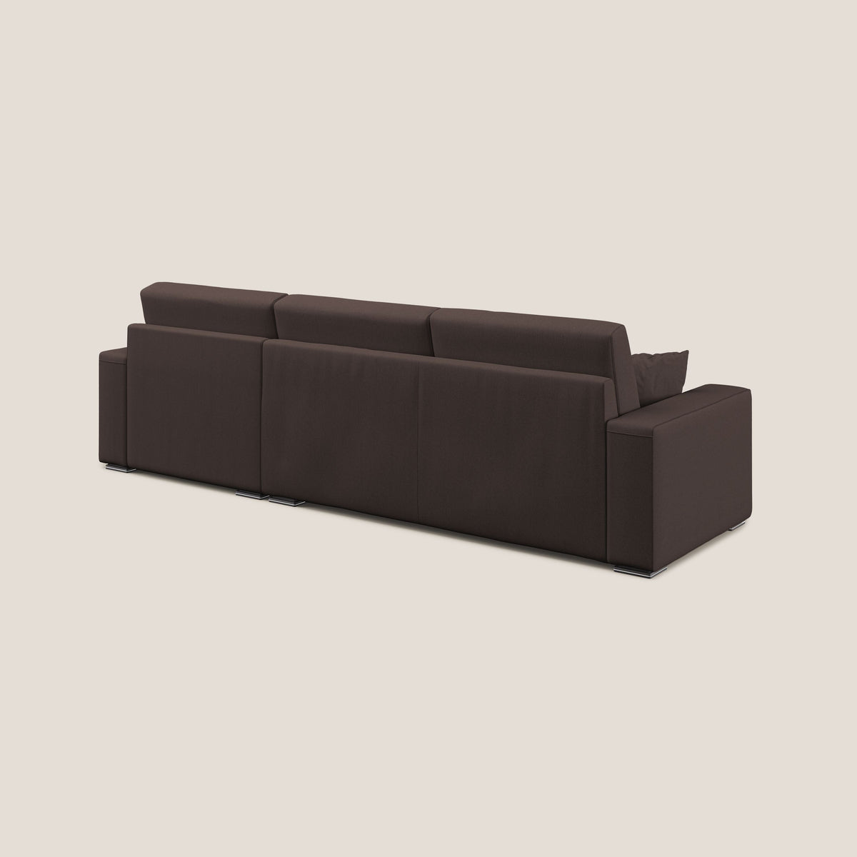Marte divano angolare in tessuto smacchiabile impermeabile T08 marrone - divitt.sbs