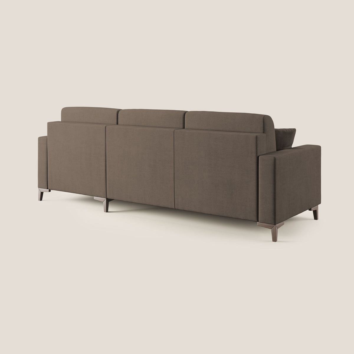 Kafka divano letto angolare in morbido tessuto impermeabile T02 marrone - divitt.sbs