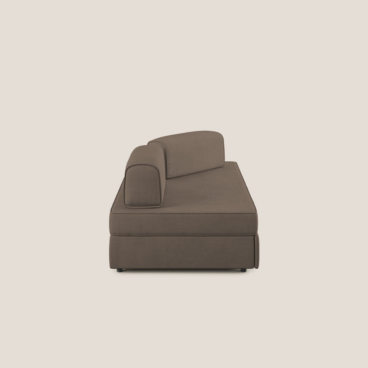 Liberty divano con pouf estraibile e schienali movibili in tessuto morbido impermeabile T02 marrone - divitt.sbs