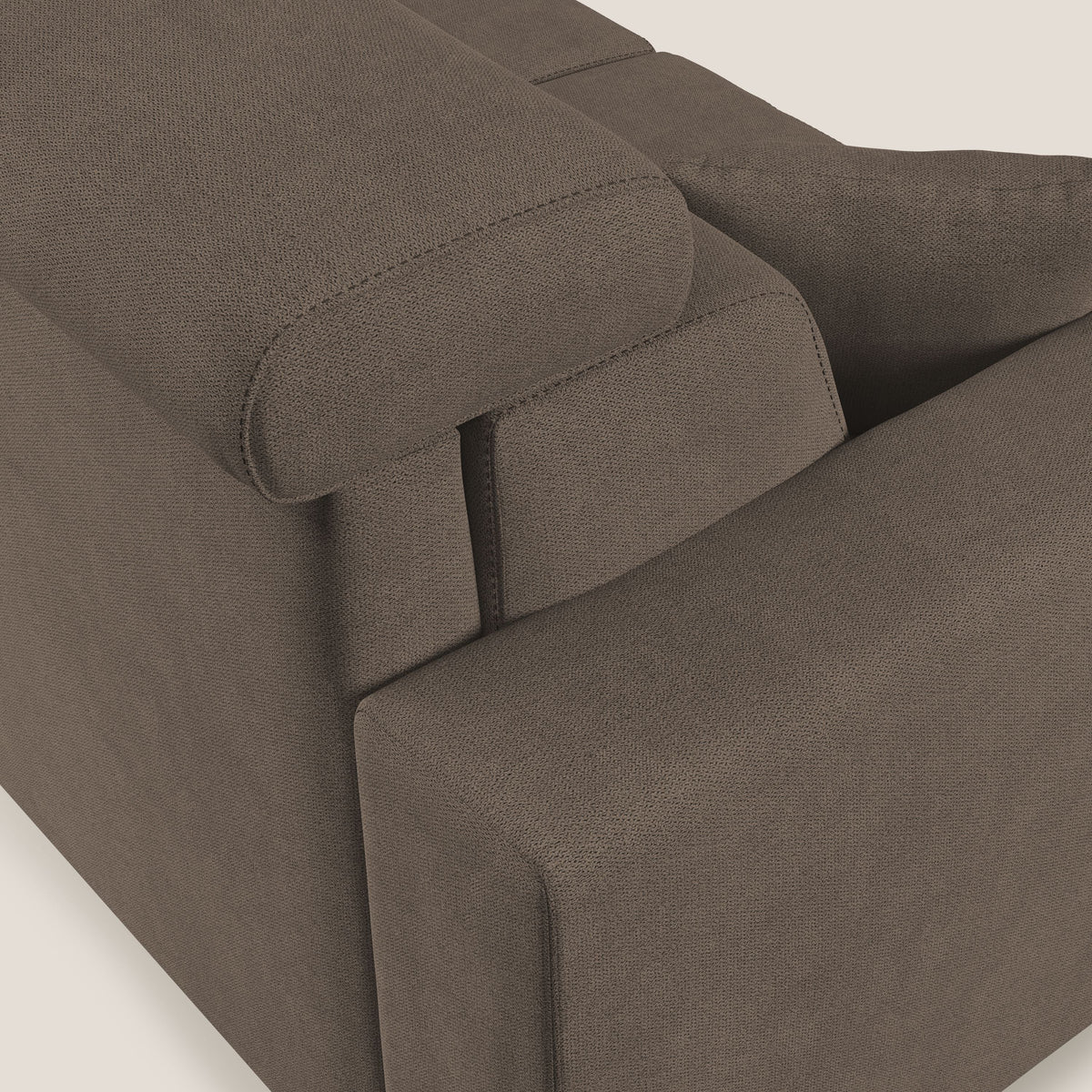 Pegaso divano letto angolare con poggiatesta reclinabili e rivestimento impermeabile T02 marrone - divitt.sbs