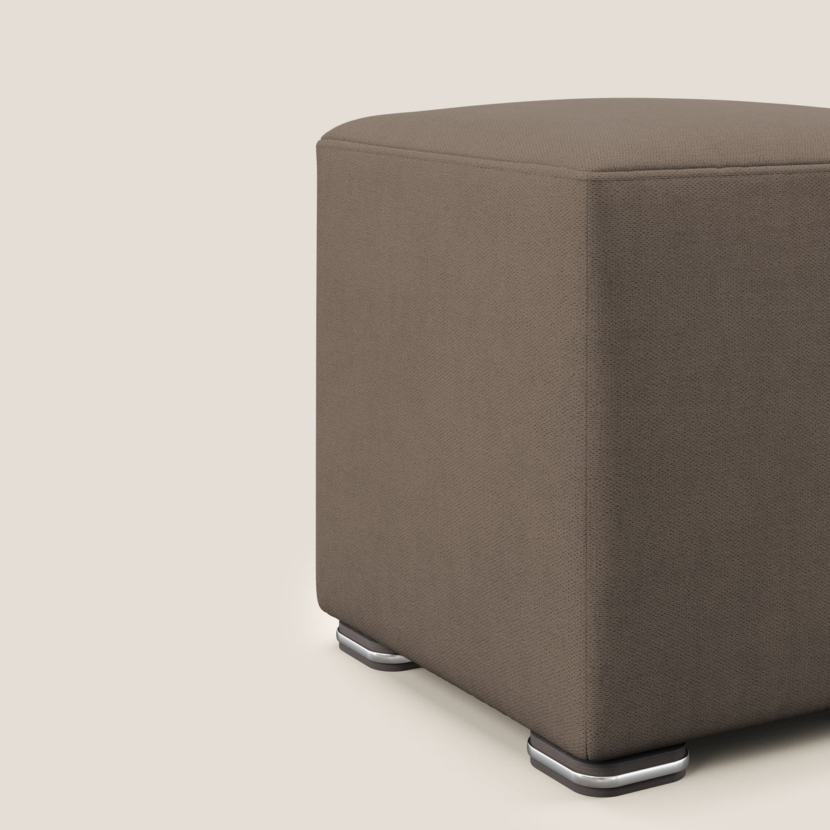 Cube pouf in tessuto morbido impermeabile T02 marrone - divitt.sbs