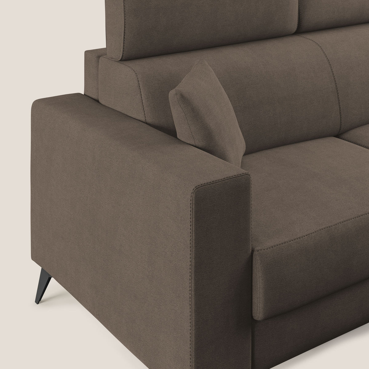 Pegaso divano letto con poggiatesta reclinabili e rivestimento T02 marrone - divitt.sbs