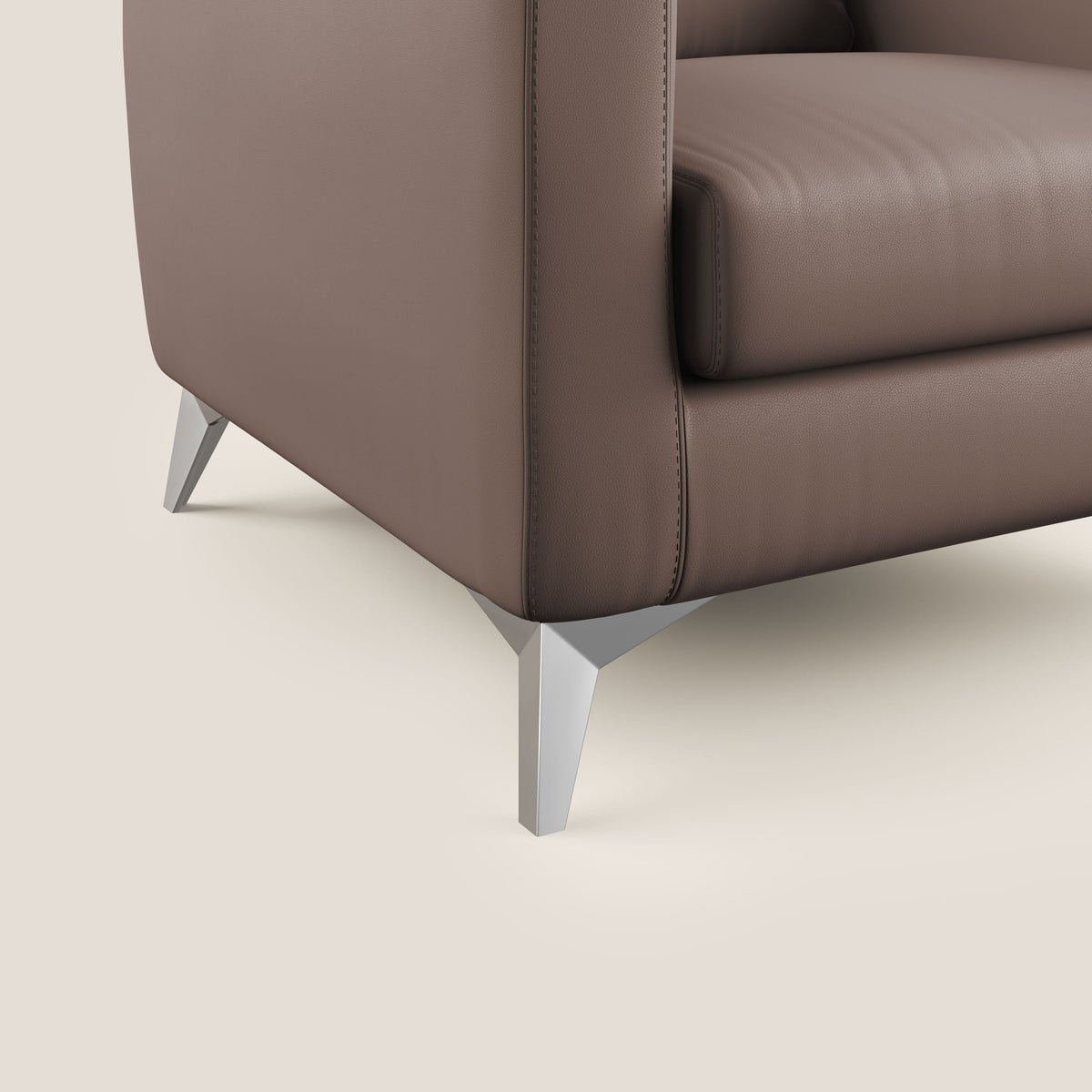 Orione Poltroncina in ecopelle moderna e impermeabile T04 marrone - divitt.sbs