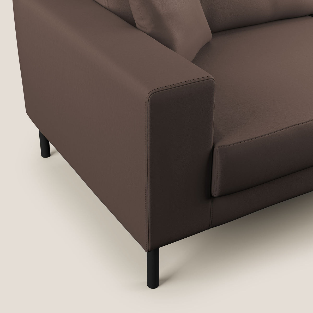 Uranio divano moderno lineare in Ecopelle impermeabile T04 marrone - divitt.sbs