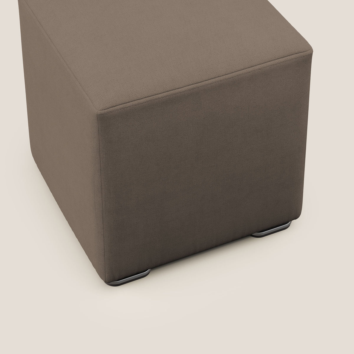 Cube pouf in tessuto morbido impermeabile T02 marrone - divitt.sbs