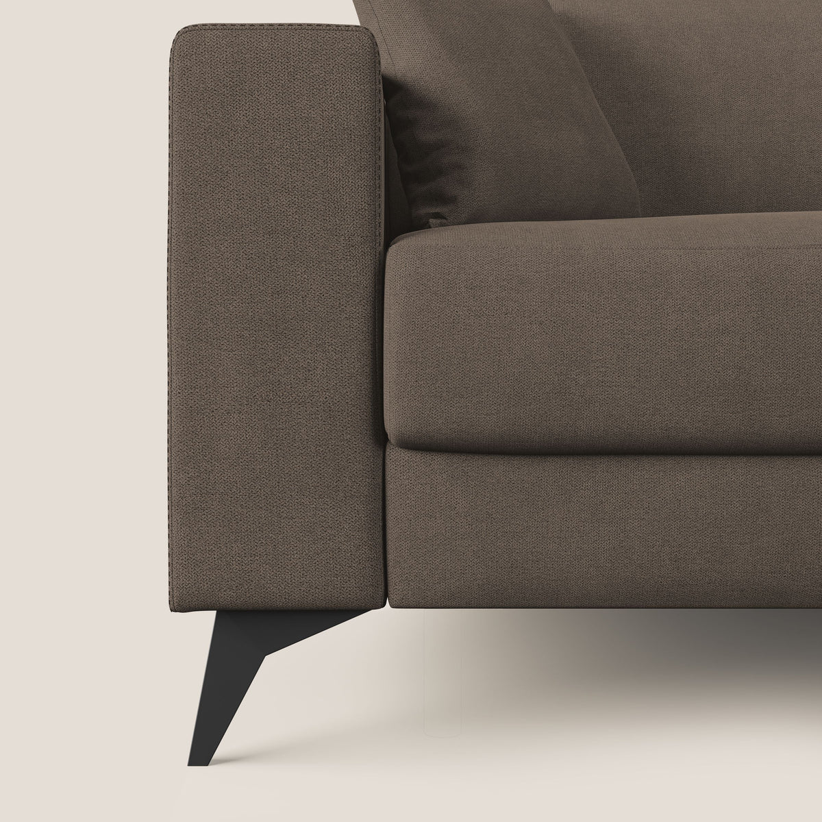 Pegaso divano letto angolare con poggiatesta reclinabili e rivestimento impermeabile T02 marrone - divitt.sbs