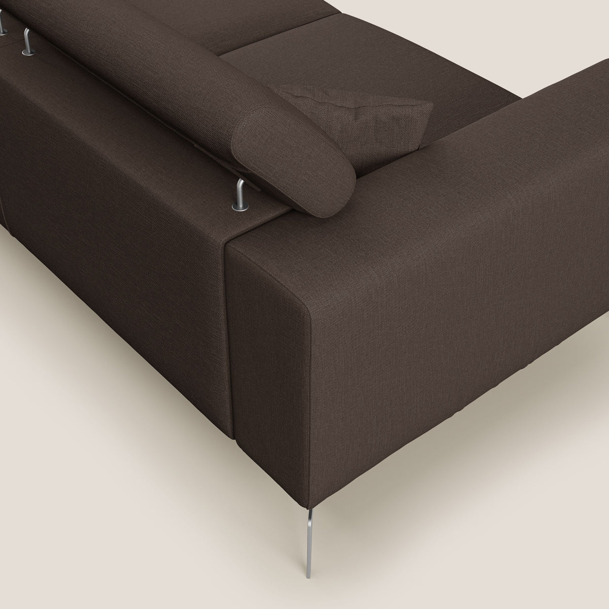 Blade Divano con poggiatesta reclinabili in tessuto impermeabile misto cotone T13 marrone - divitt.sbs