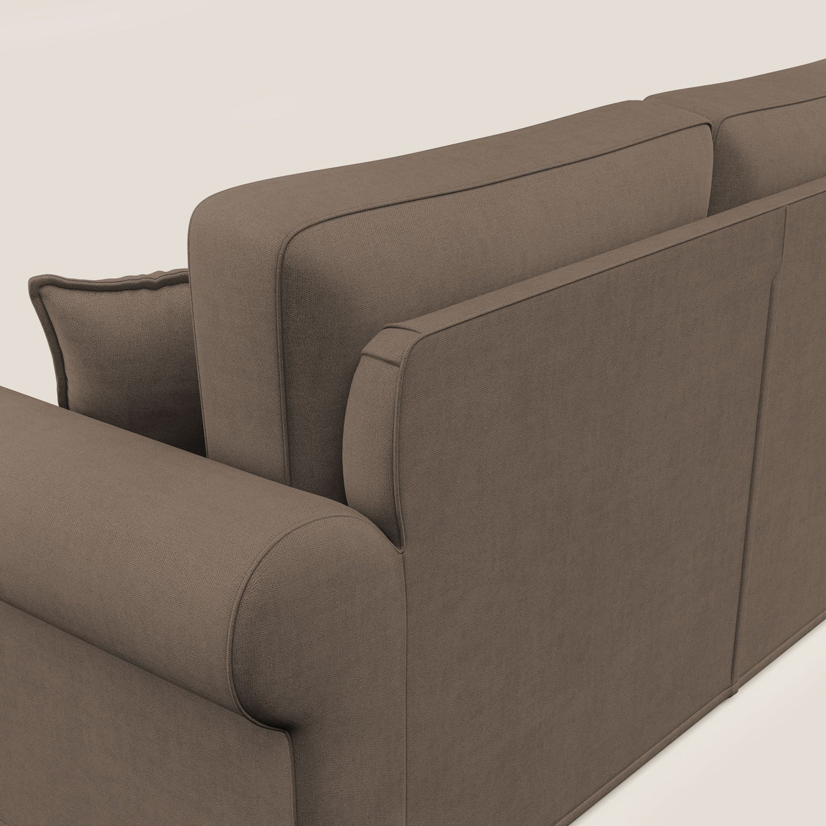 Lady divano classico in piuma d'oca realizzato con tessuto impermeabile T02 marrone - divitt.sbs