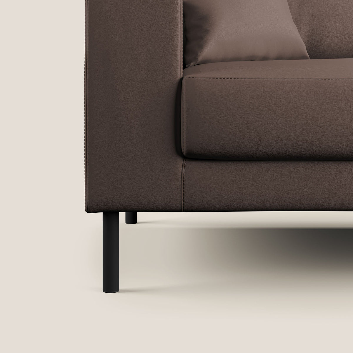 Uranio divano moderno lineare in Ecopelle impermeabile T04 marrone - divitt.sbs