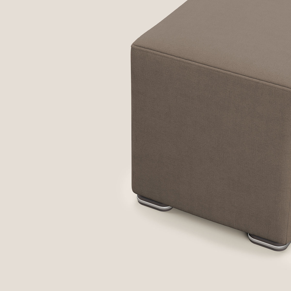Cube pouf in tessuto morbido impermeabile T02 marrone - divitt.sbs
