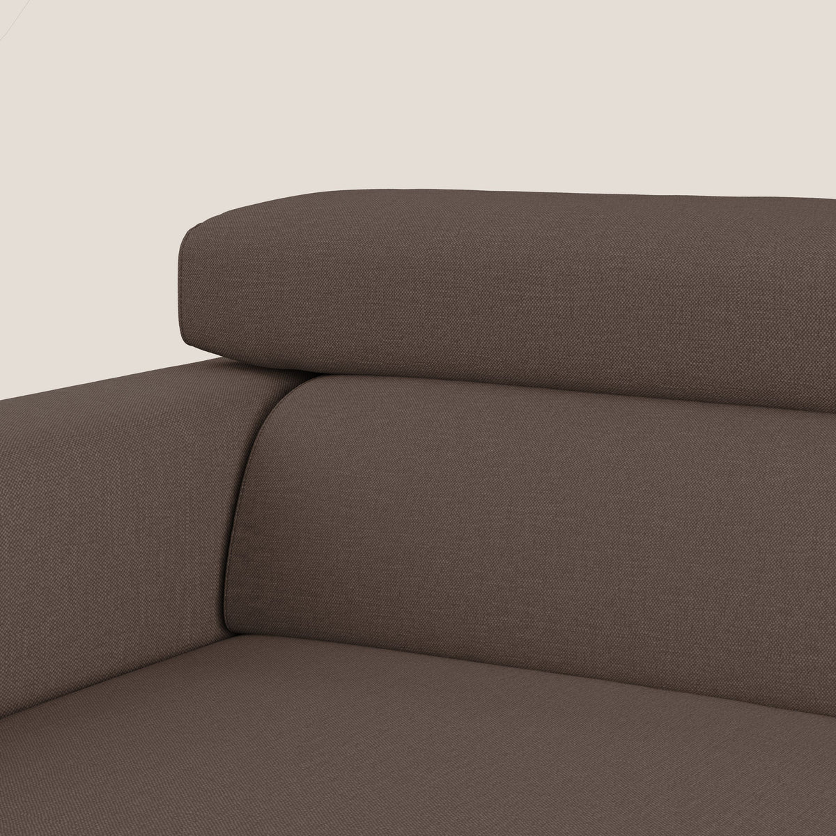 Dylan divano allungabile con pouf estraibile poggiapiedi in tessuto simil cotone impermeabile T13 marrone - divitt.sbs