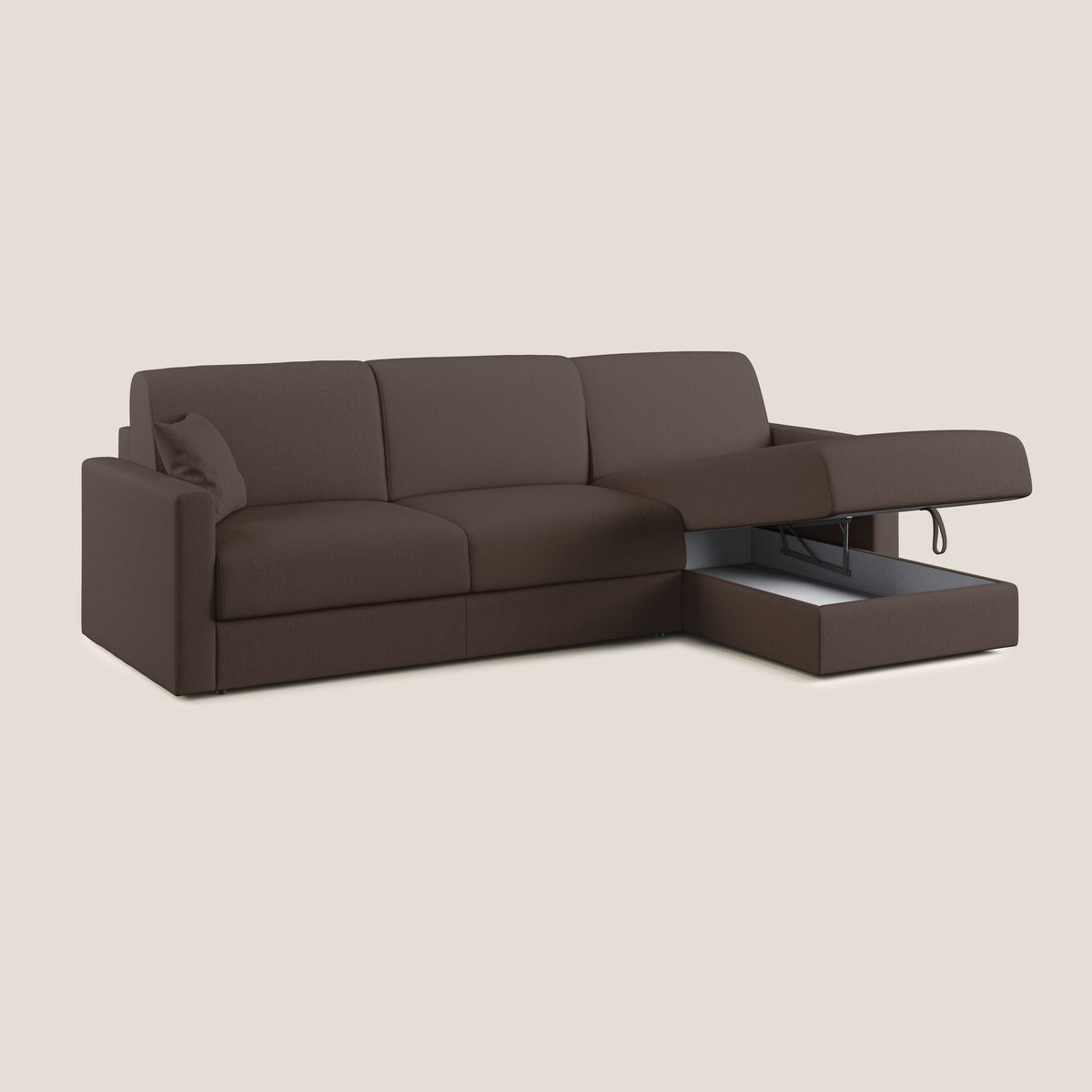 Chris Divano letto angolare 5 posti in tessuto impermeabile T13 marrone - divitt.sbs