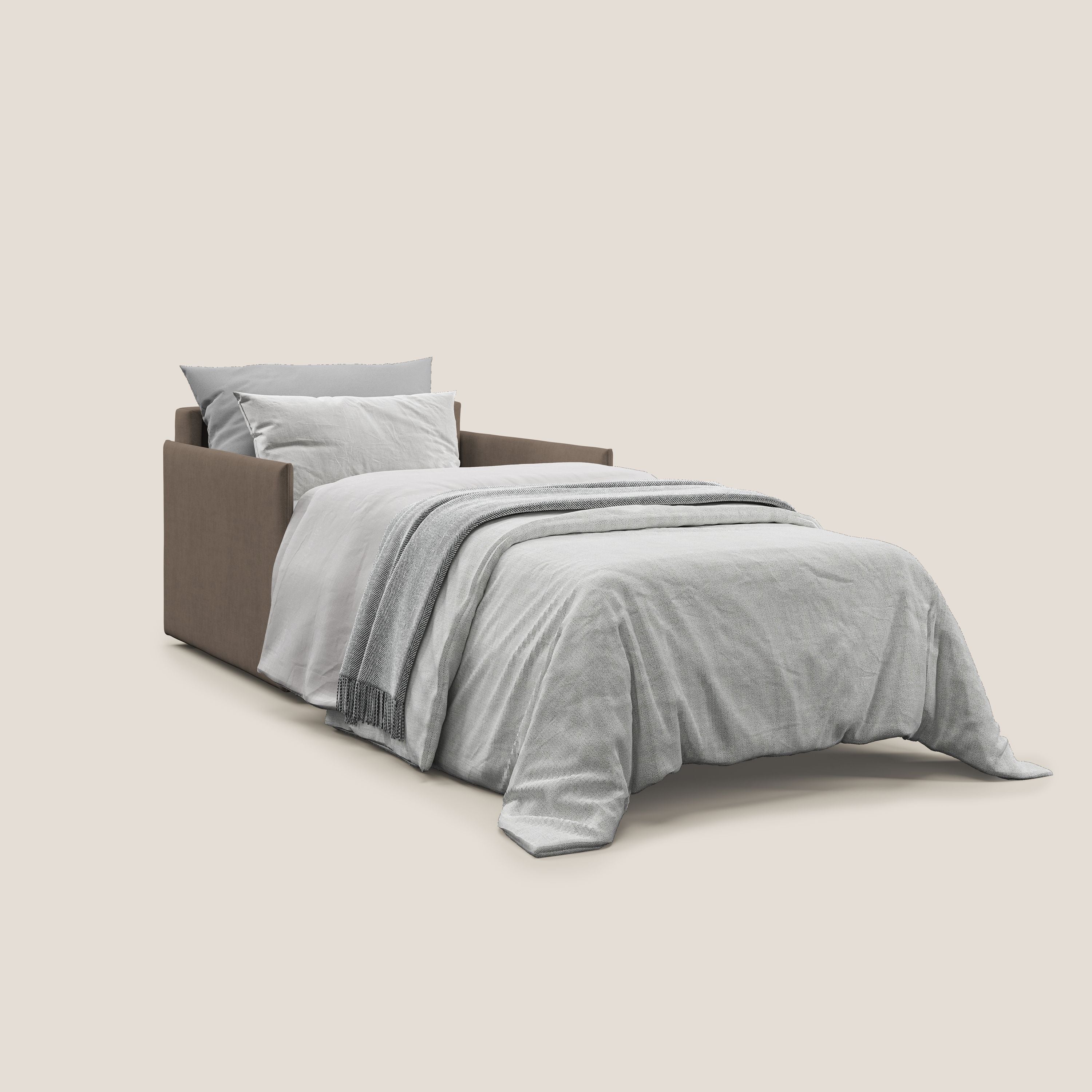 Evans poltrona letto in morbido tessuto impermeabile T02 marrone - divitt.sbs