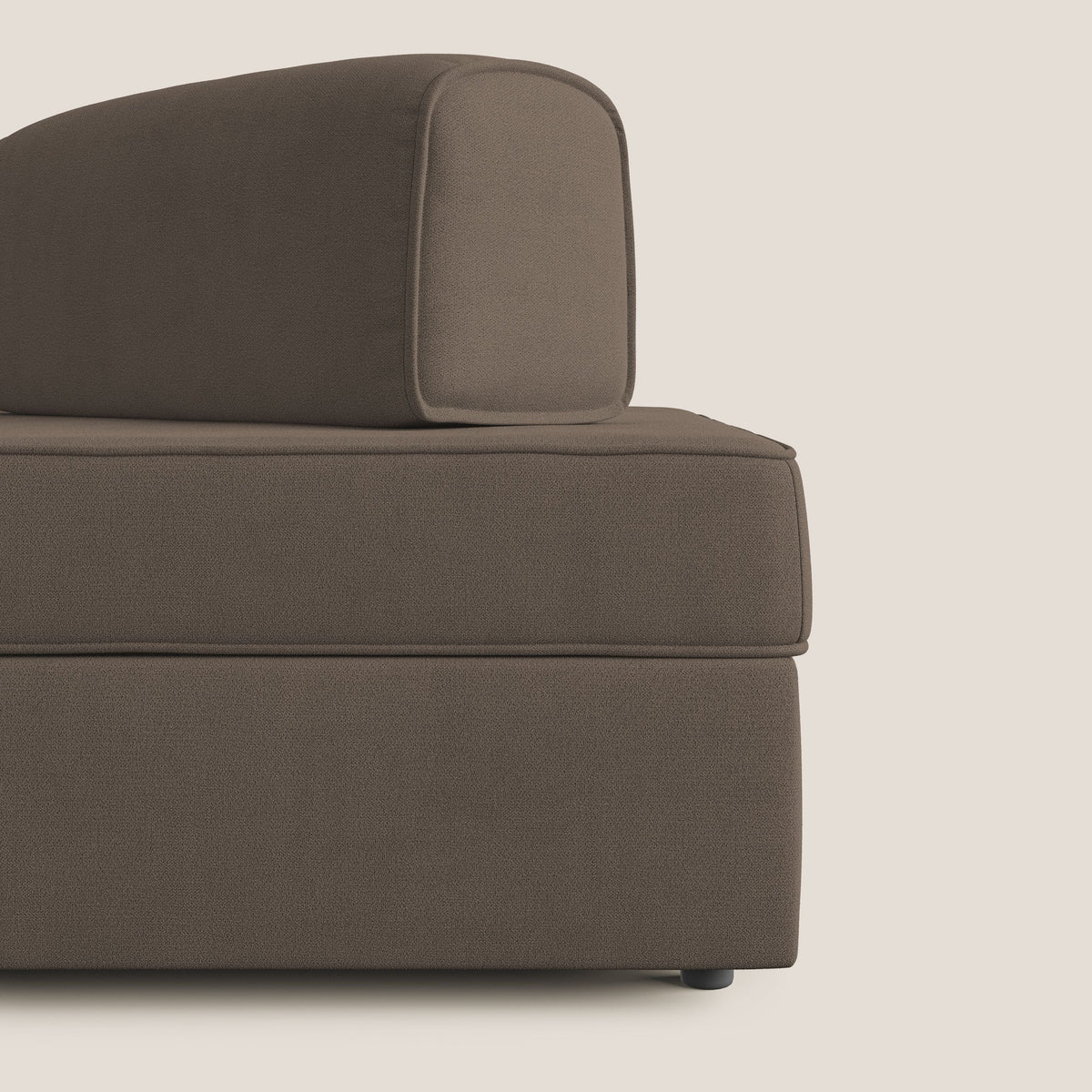 Liberty divano con pouf estraibile e schienali movibili in tessuto morbido impermeabile T02 marrone - divitt.sbs