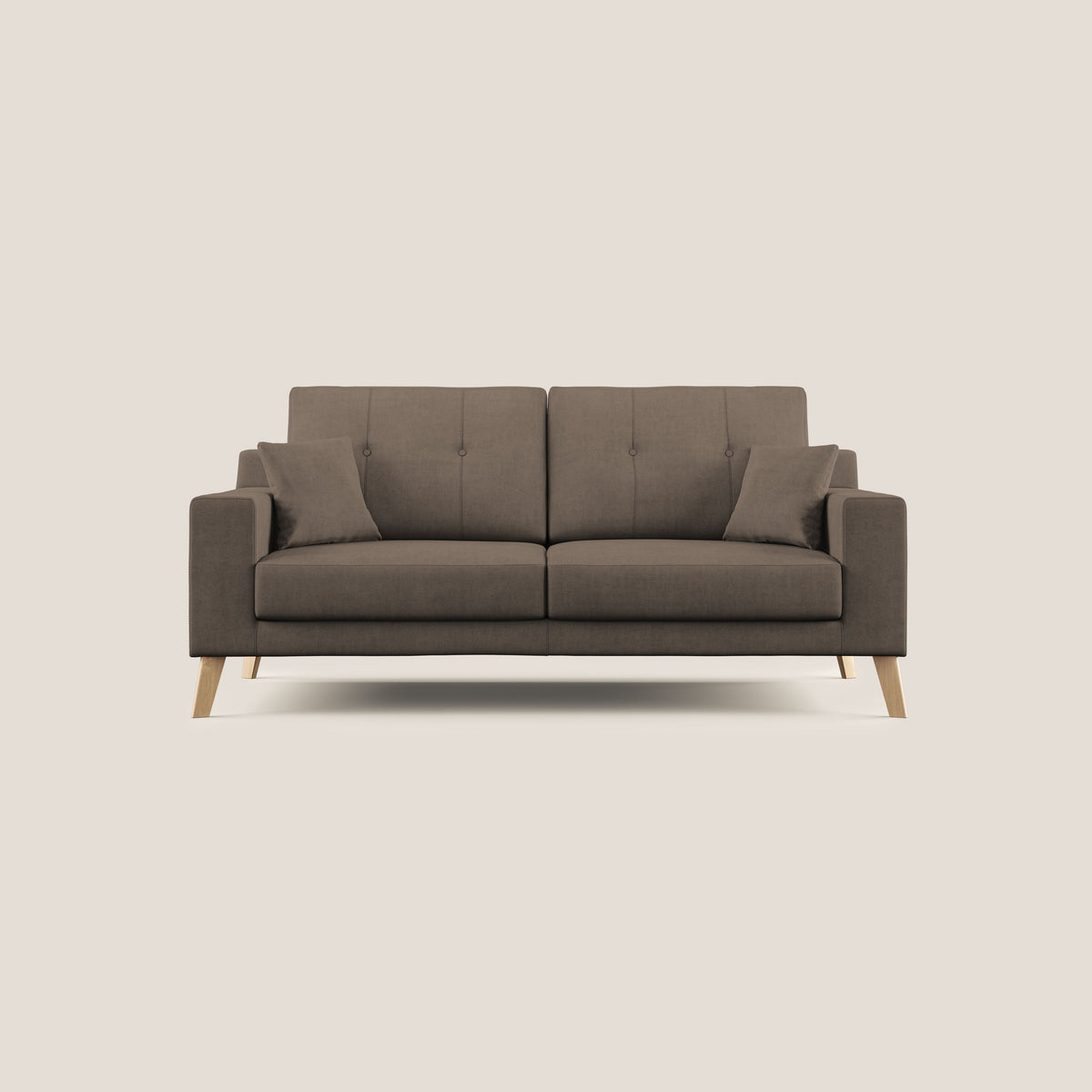 Danish divano moderno in tessuto morbido impermeabile T02 marrone - divitt.sbs