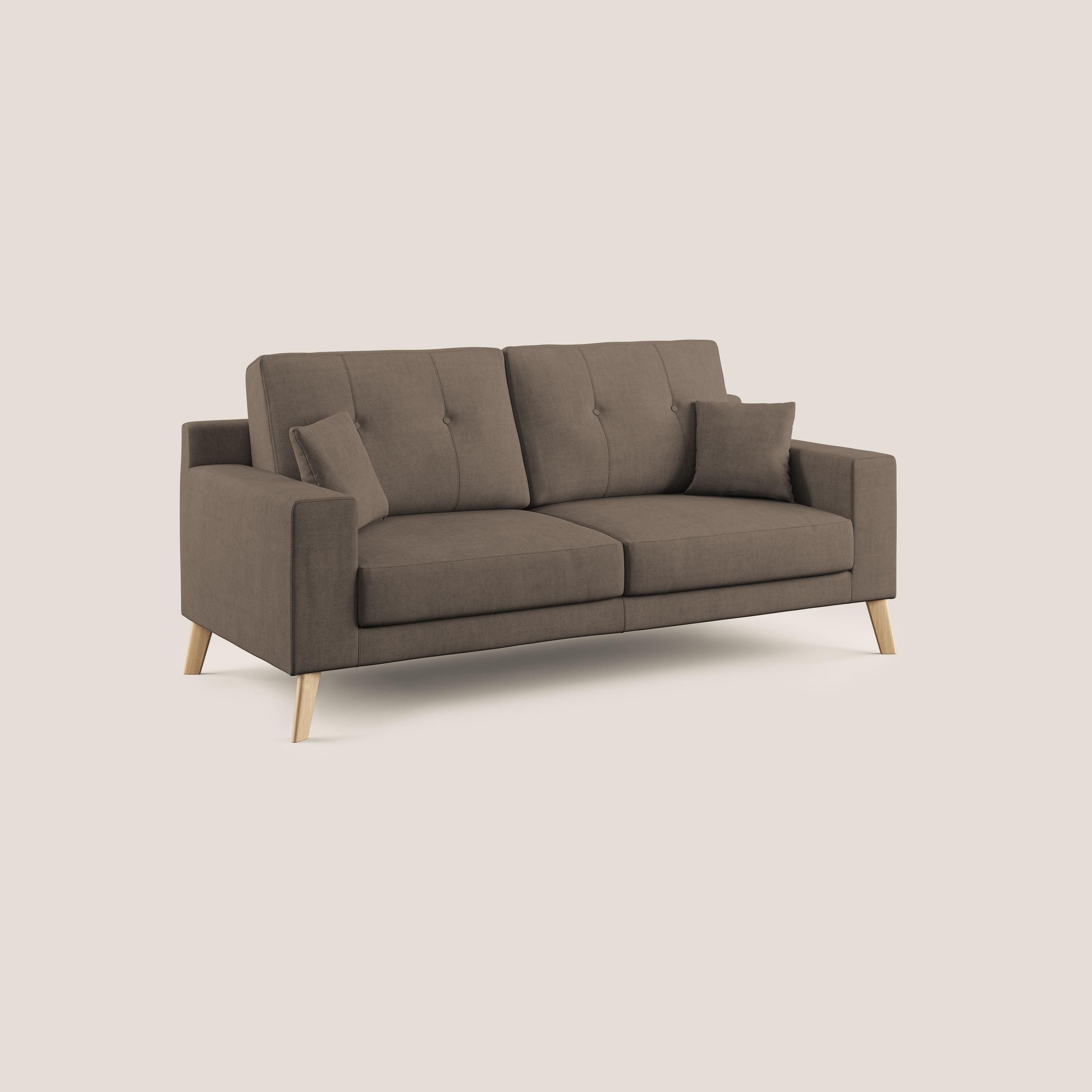 Danish divano moderno in tessuto morbido impermeabile T02 marrone - divitt.sbs