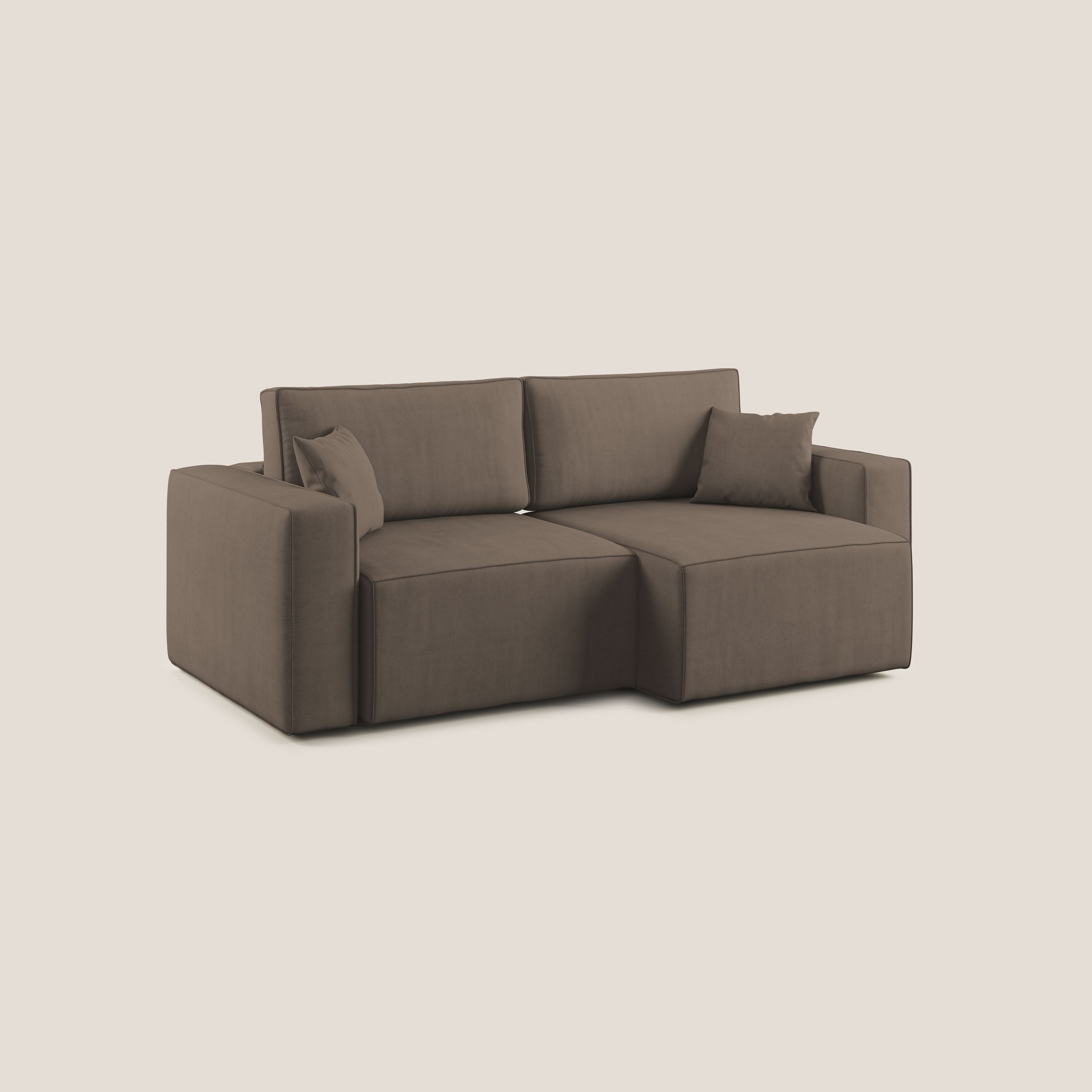 Morfeo divano con sedute estraibili in morbido tessuto impermeabile T02 marrone - divitt.sbs