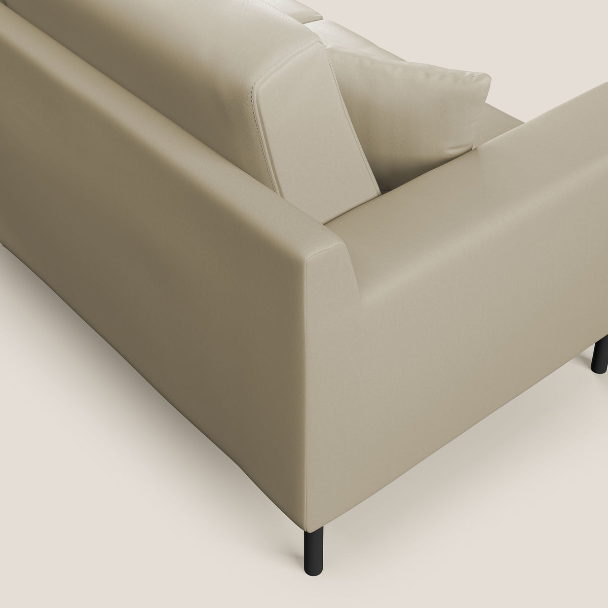 Uranio divano moderno lineare in Ecopelle impermeabile T04 panna - divitt.sbs
