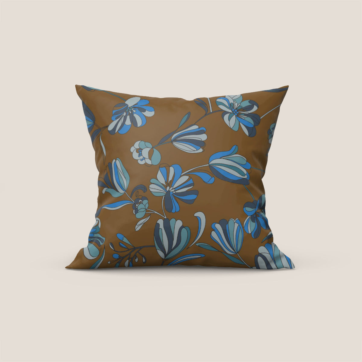 Omika collezione cuscini a fantasie multicolor in velluto impermeabile marrone - divitt.sbs