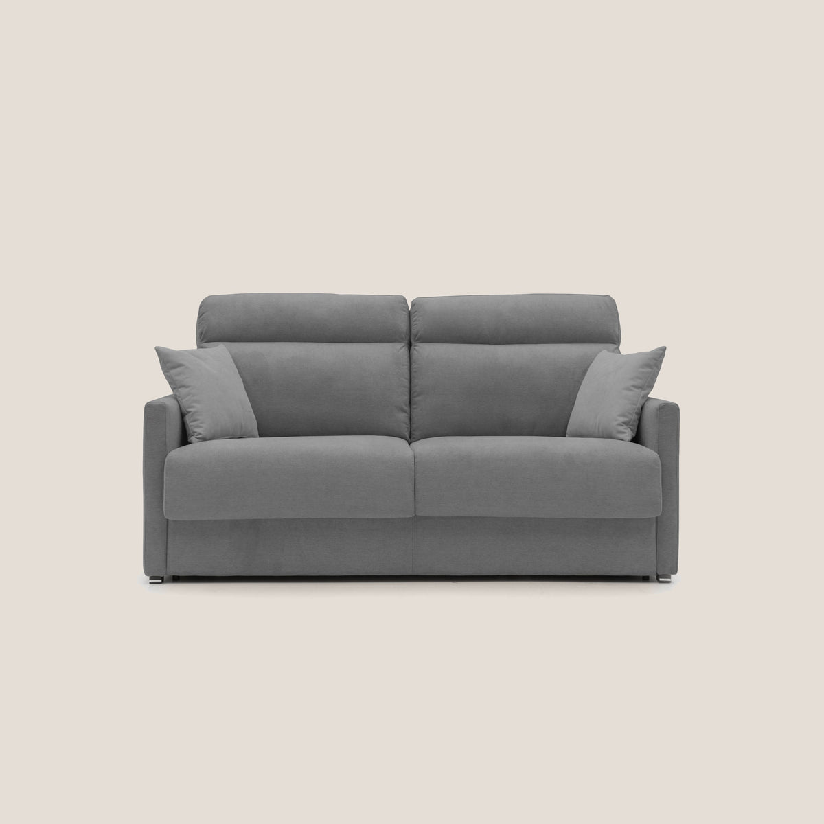 Margot Divano letto matrimoniale con schienale morbido alto in tessuto T02 grigio - divitt.sbs