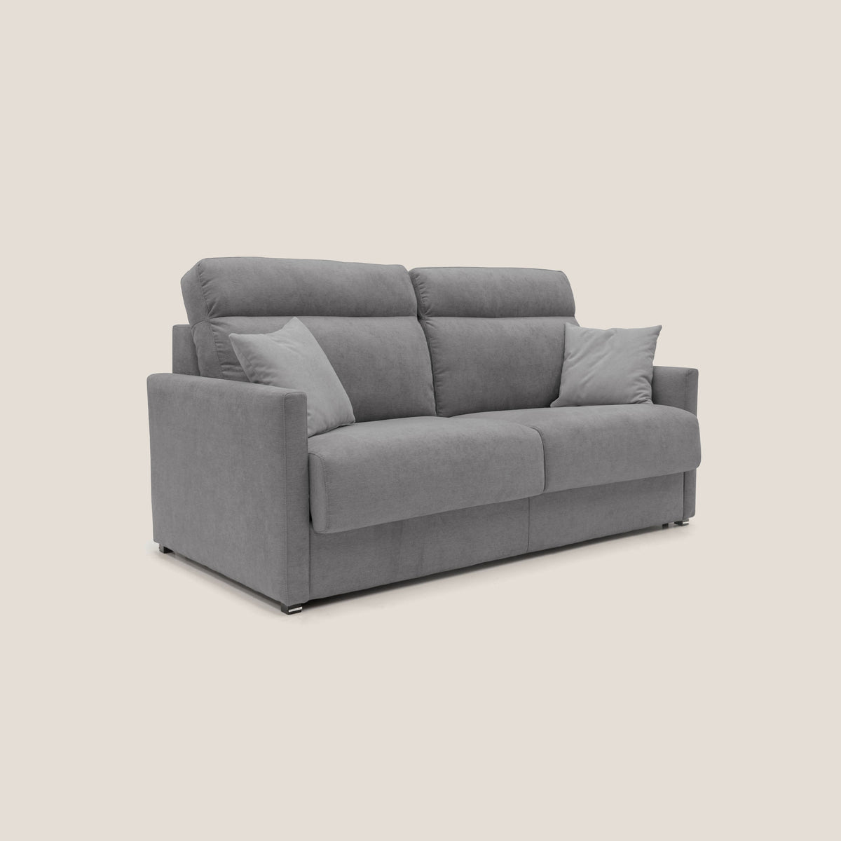 Margot Divano letto matrimoniale con schienale morbido alto in tessuto T02 grigio - divitt.sbs