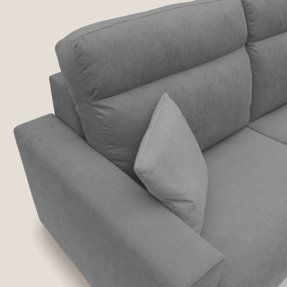 Nikita Divano letto matrimoniale con schienale morbido alto e rivestimento T02 grigio - divitt.sbs